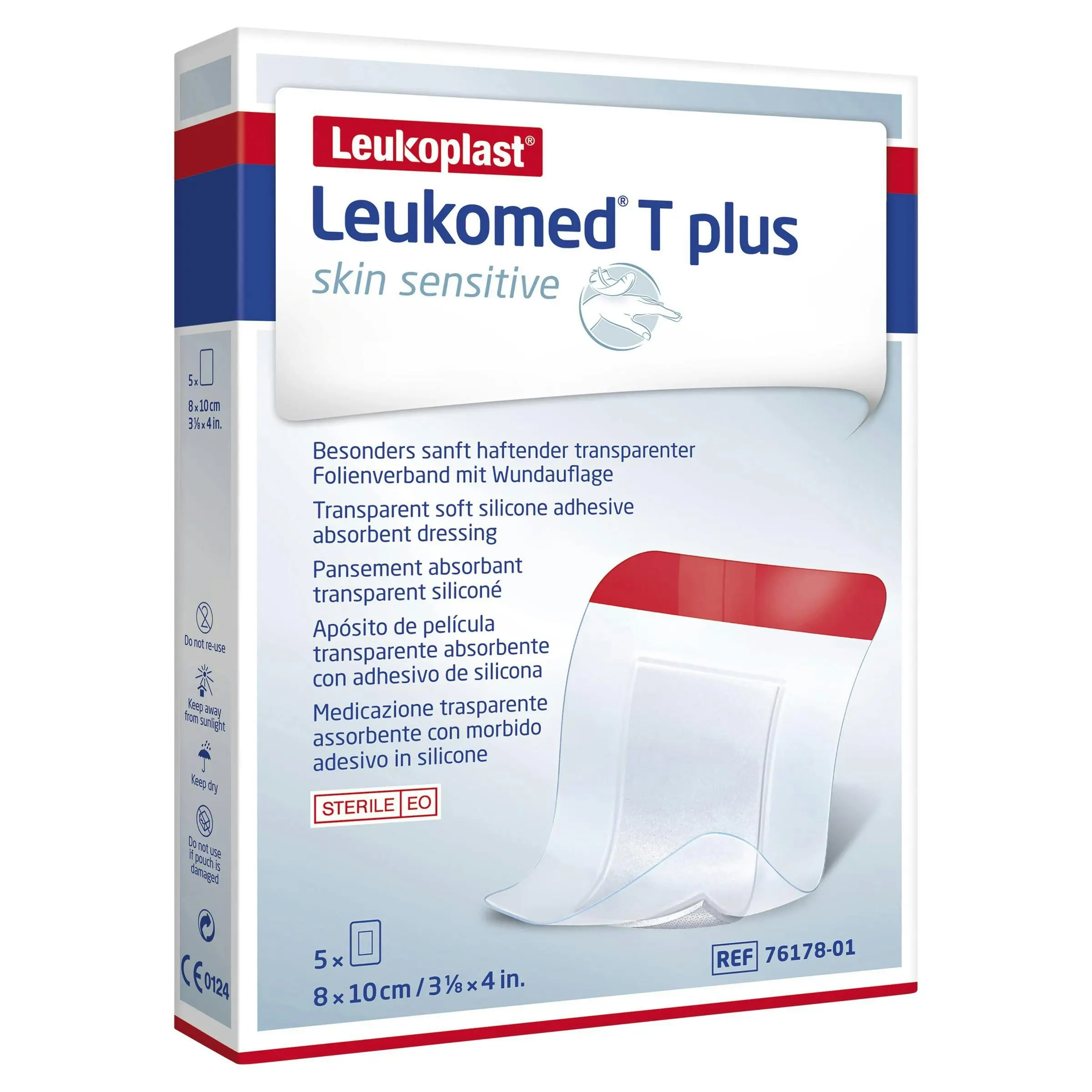 Leukomed T Plus Skin Sensitive 8 x 10cm 5 Pack - Health