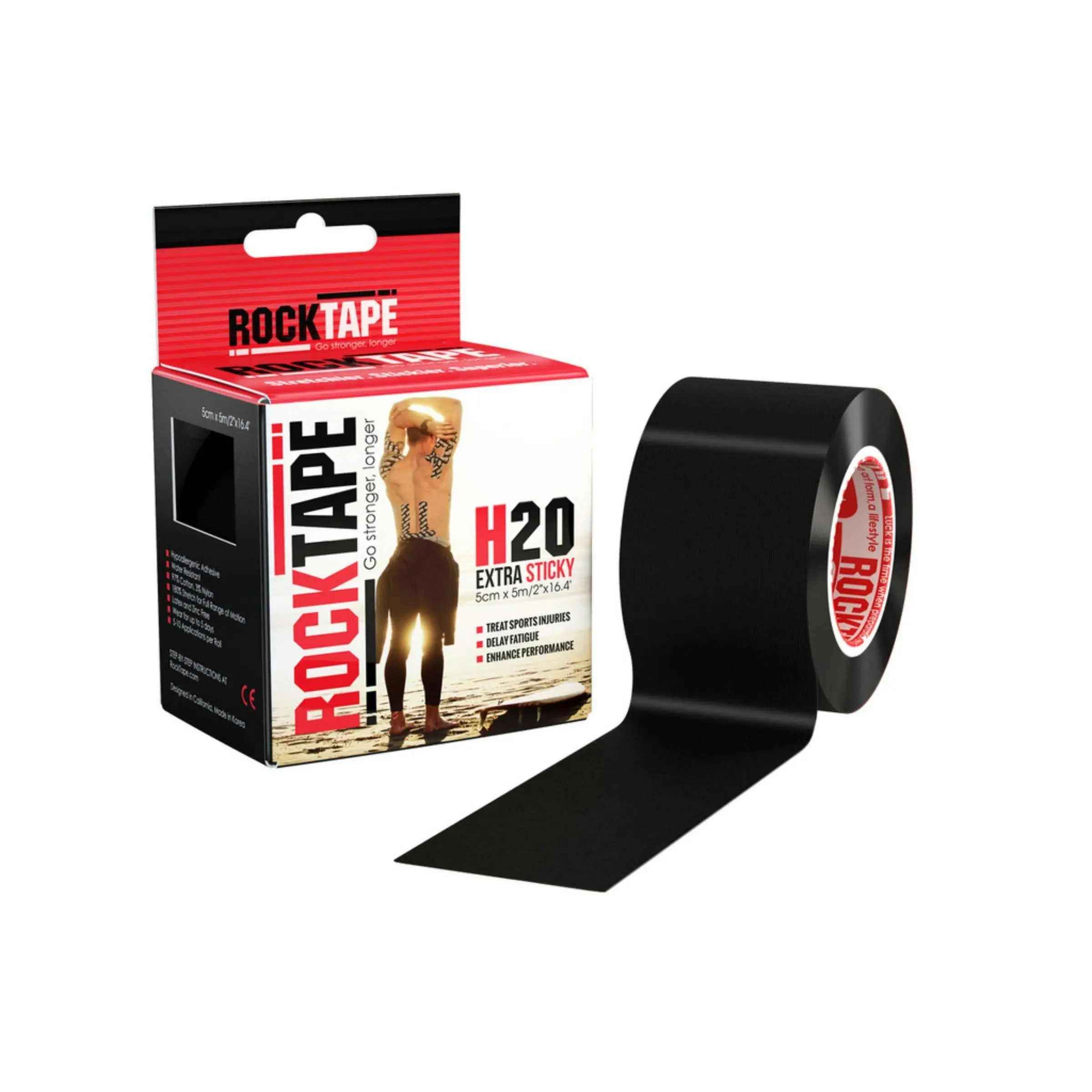 RockTape H20 Black 5cm x 5m - Health