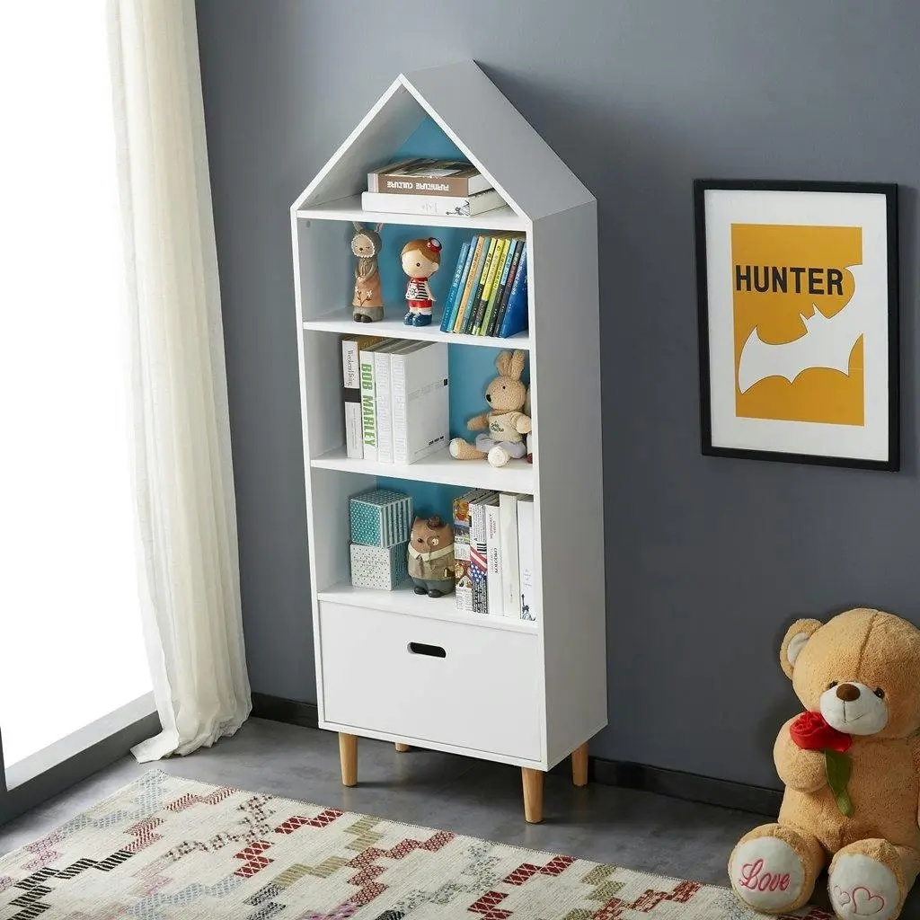All 4 Kids White Ivy Tall Kids Bookcase Storage Unit - Furniture