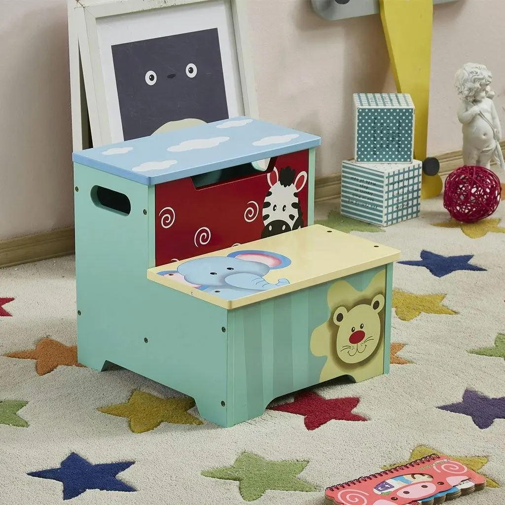 All 4 Kids Joseph Boys Blue Animal Step Stool - Home & Garden
