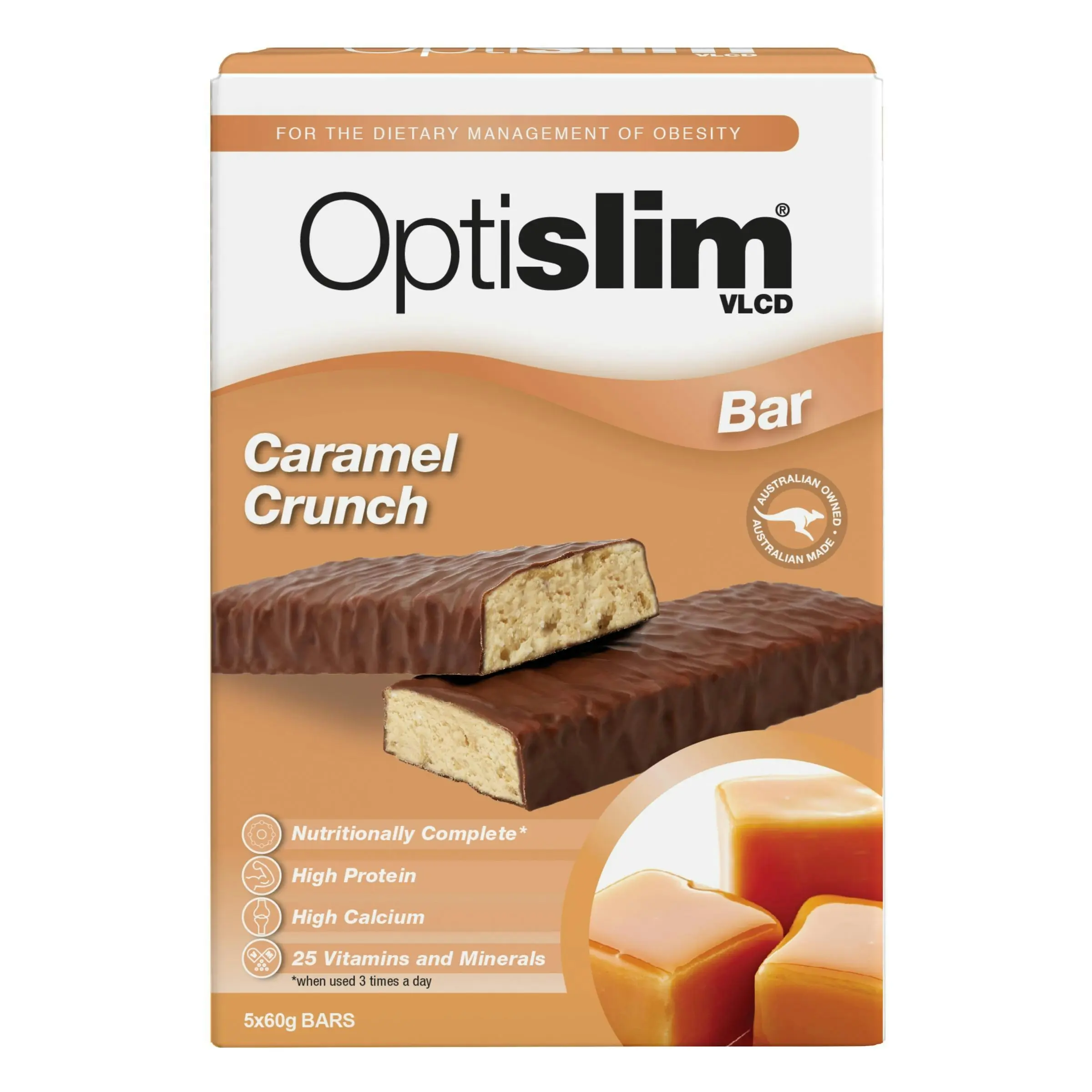 OptiSlim VLCD Bar Caramel Crunch 5 Pack - Health