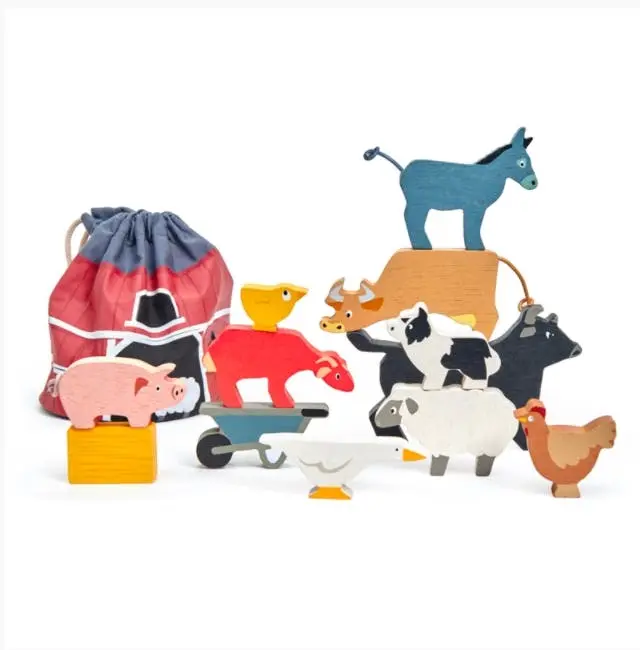 Tender Leaf Toys Stacking Farmyard Animals with Bag - Toys & Games