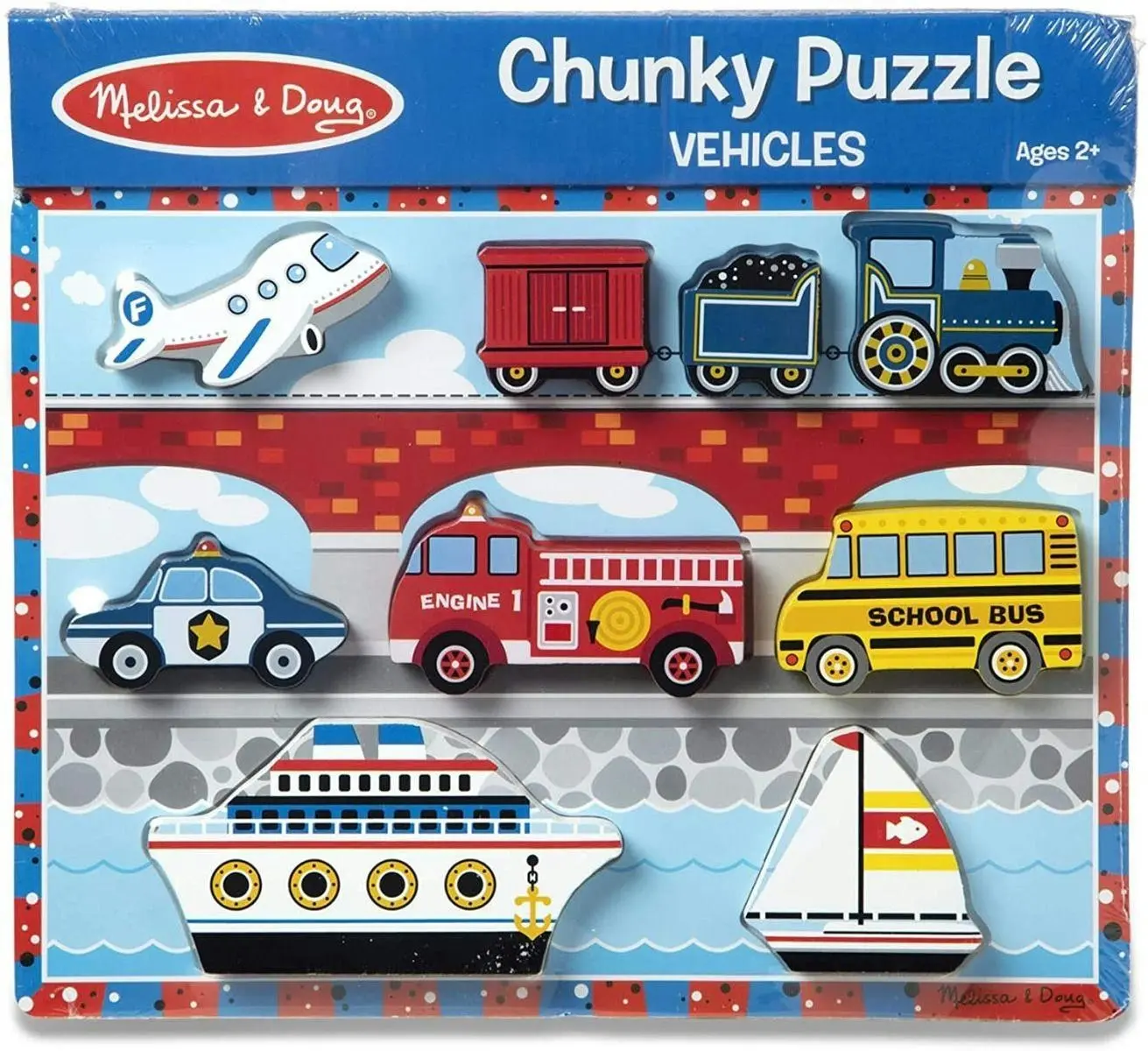 Melissa & Doug Vehicles Chunky Puzzle - Toys & Games