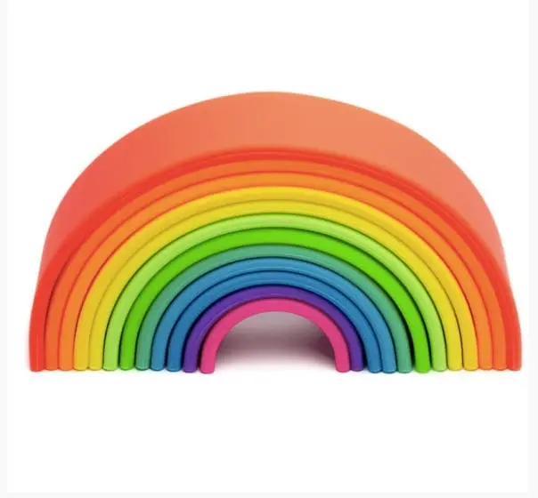 Dena Toys 12pcs Neon Rainbow Stacking Toy - Baby