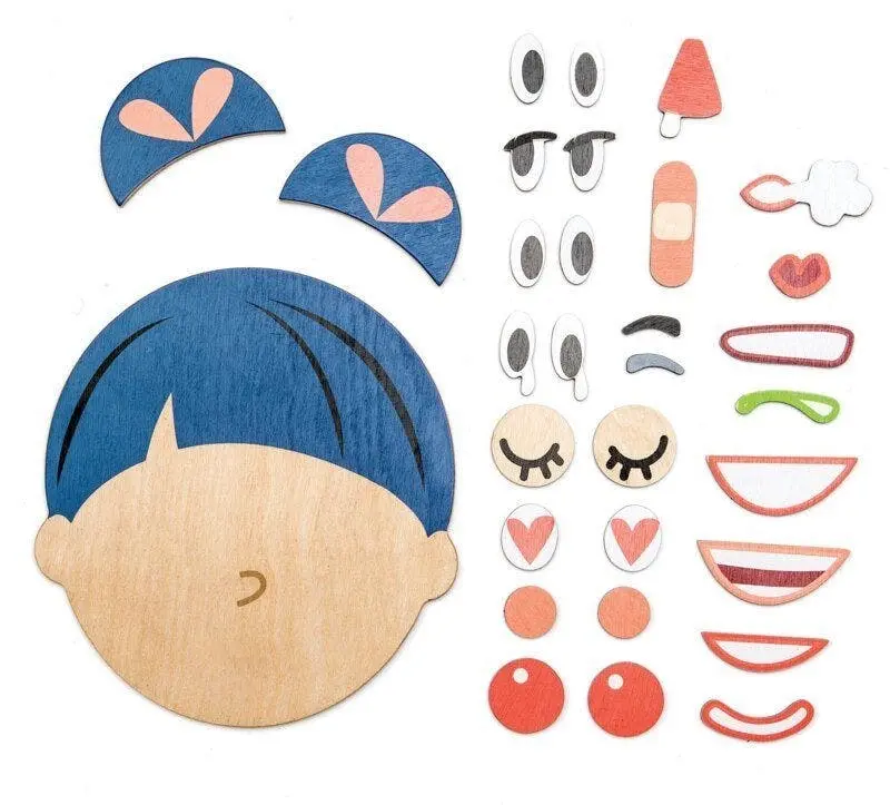 Tender Leaf Toys What's Up Bag Wooden Magnetic Expressions Face Set - Toys & Games