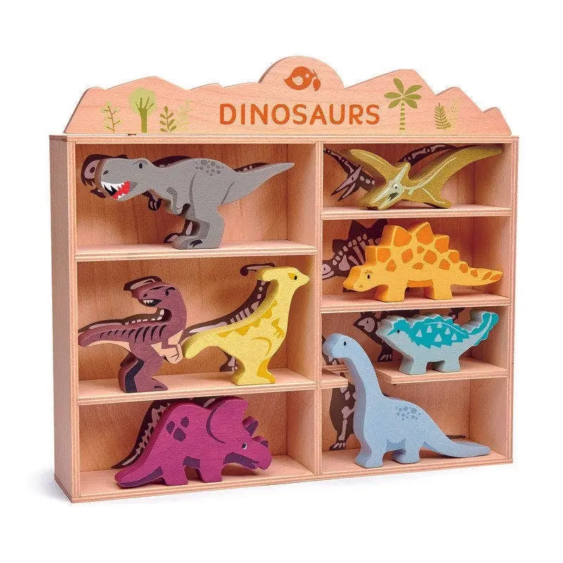 Tender Leaf Toys Wooden Dinosaur Display Shelf Set - Toys & Games