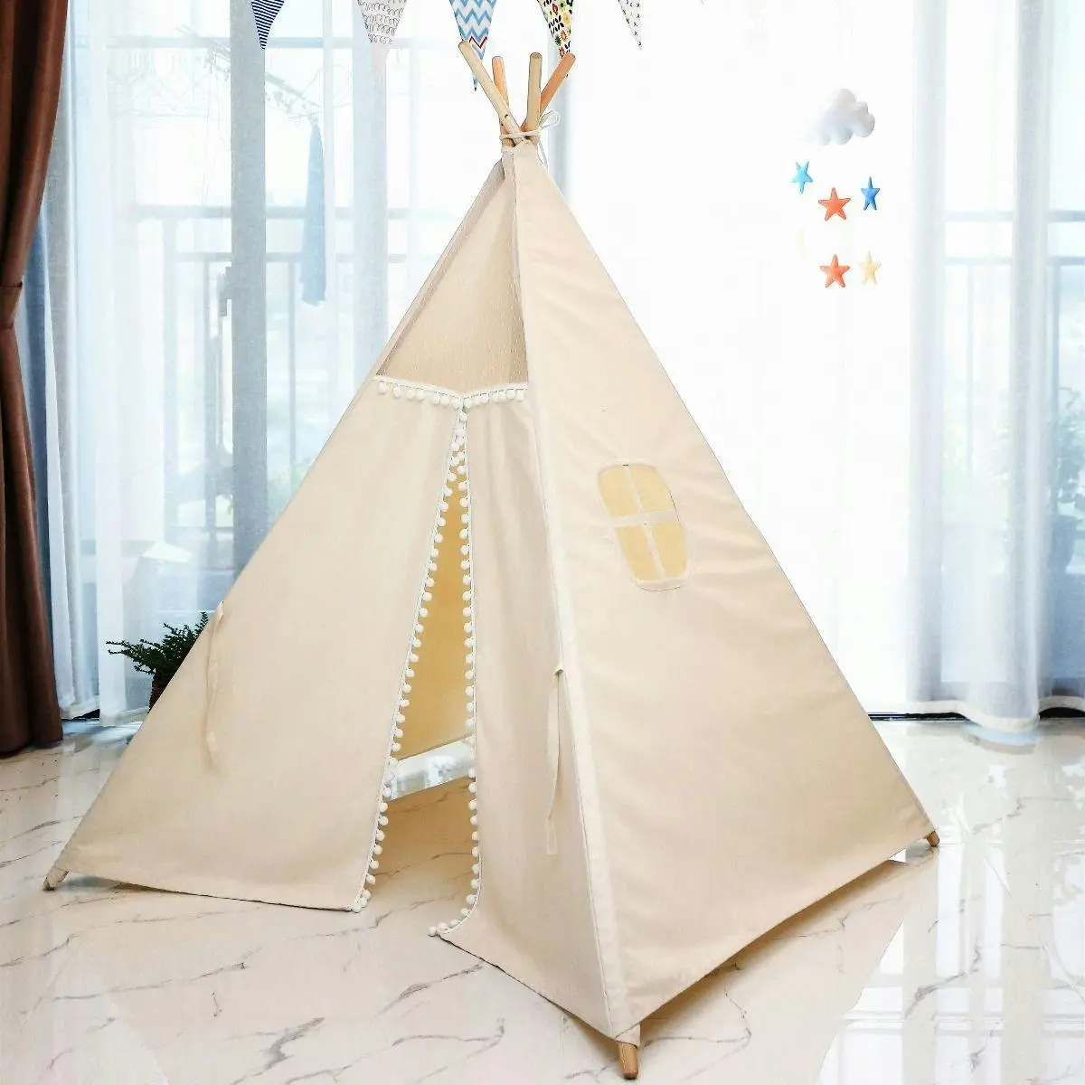 All 4 Kids Della Lace Kids Square Teepee Tent - Toys & Games