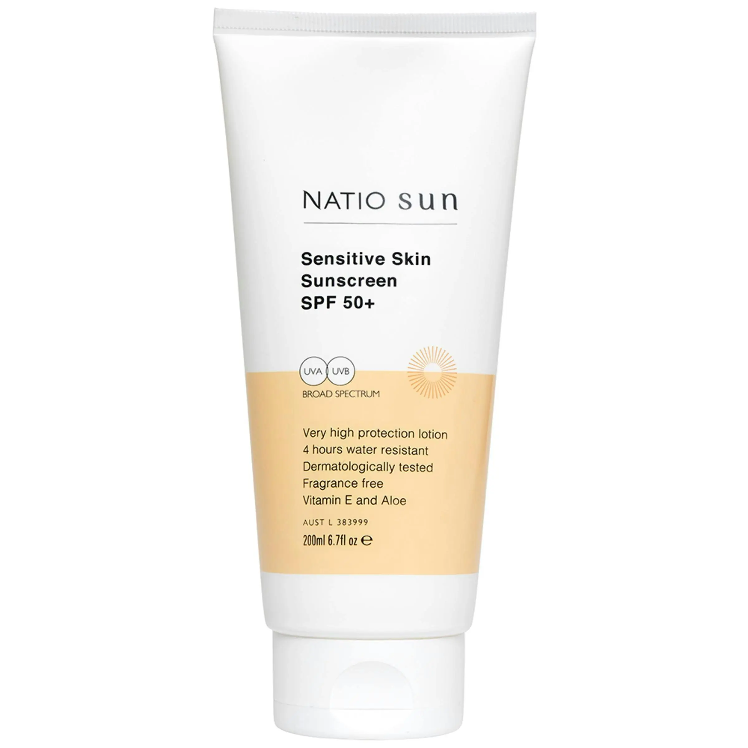 Natio Sensitive Skin Sunscreen SPF 50+ 200ml - Beauty