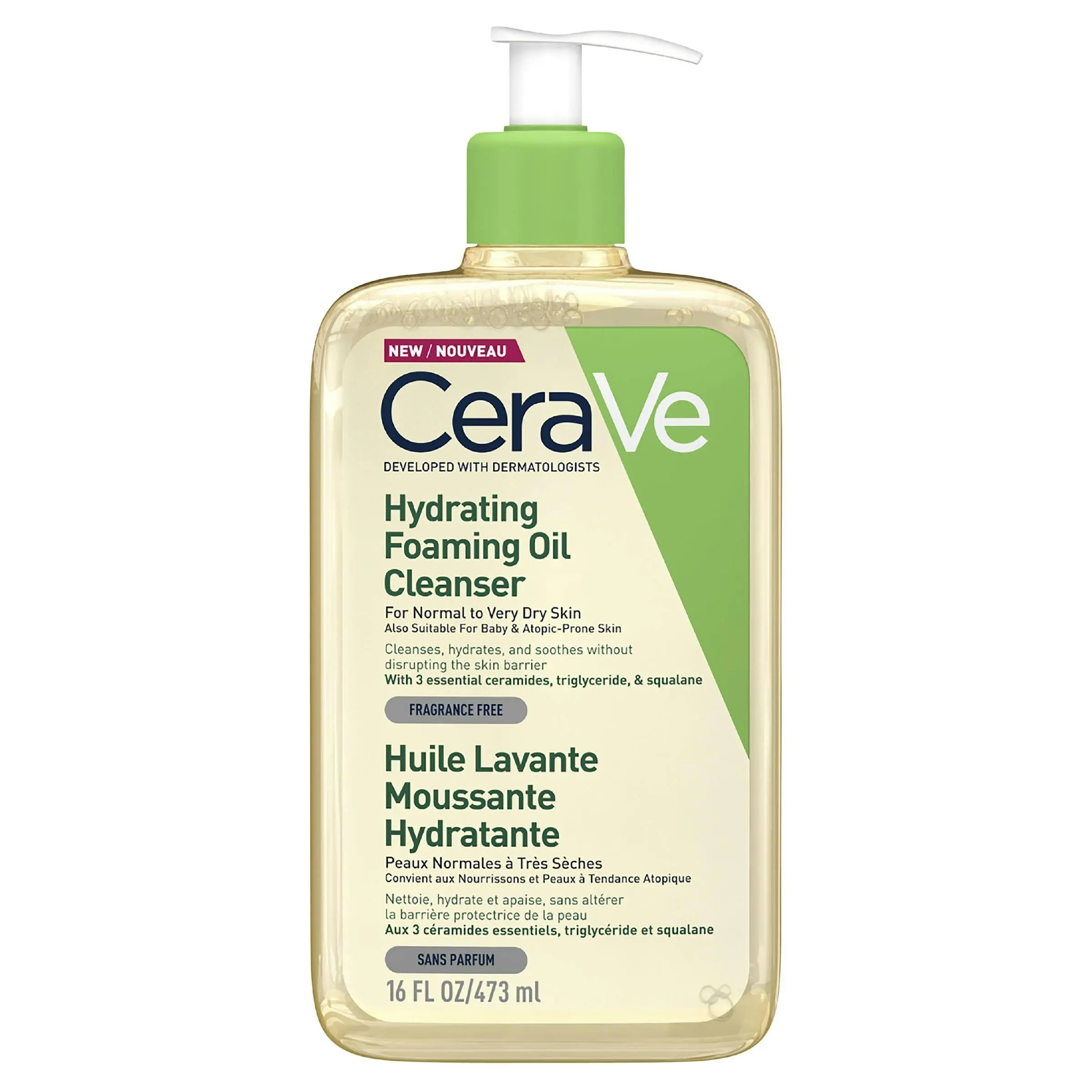 CeraVe Hydrating Foaming Oil Cleanser 473ml - Beauty