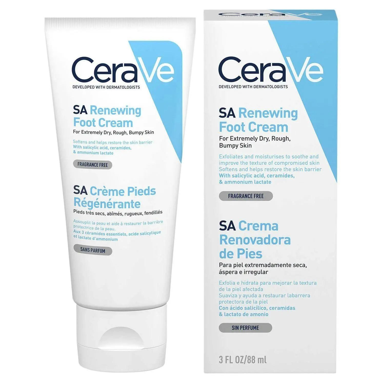 CeraVe SA Renewing Foot Cream 88ml - Beauty