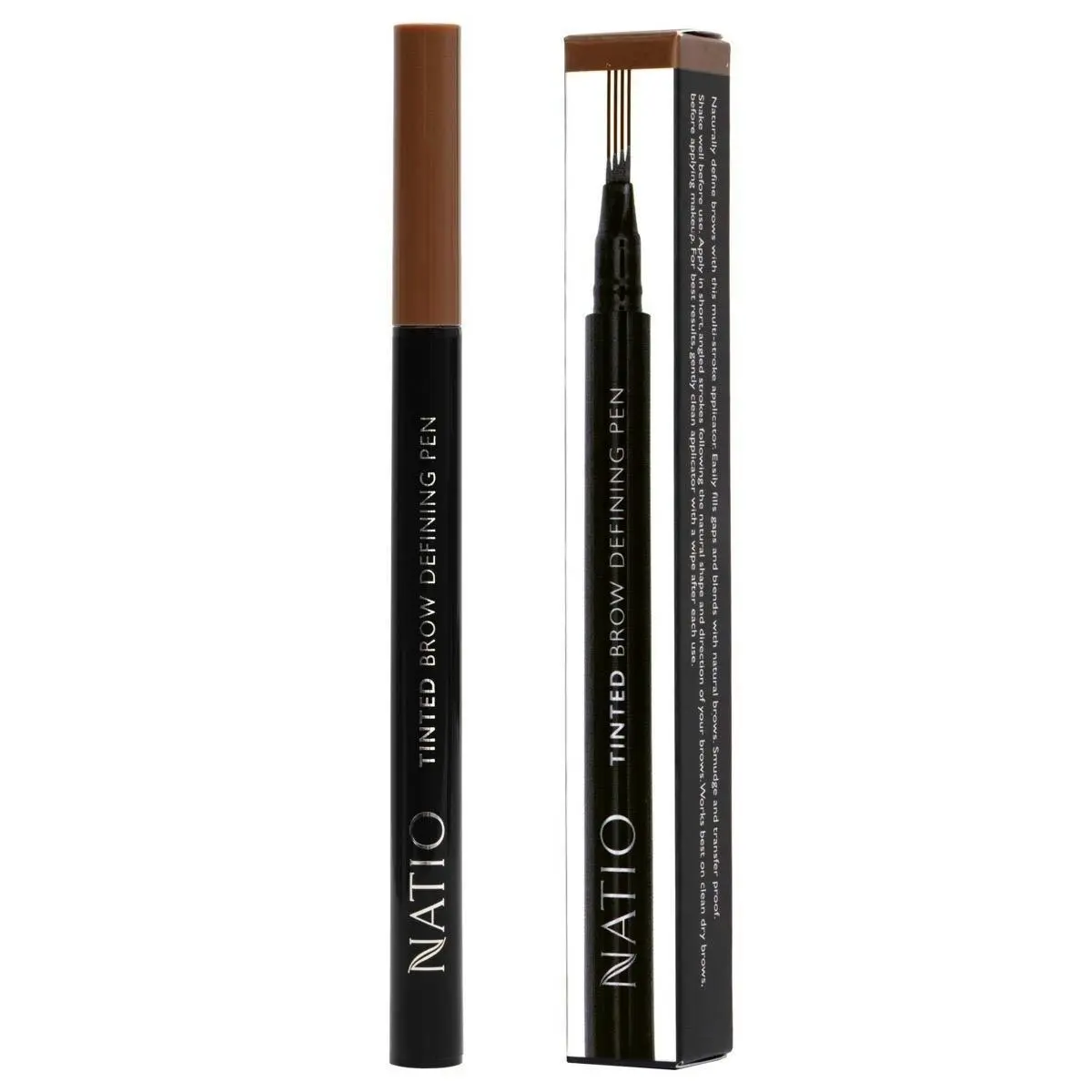 Natio Tinted Brow Defining Pen Medium Brown - Beauty