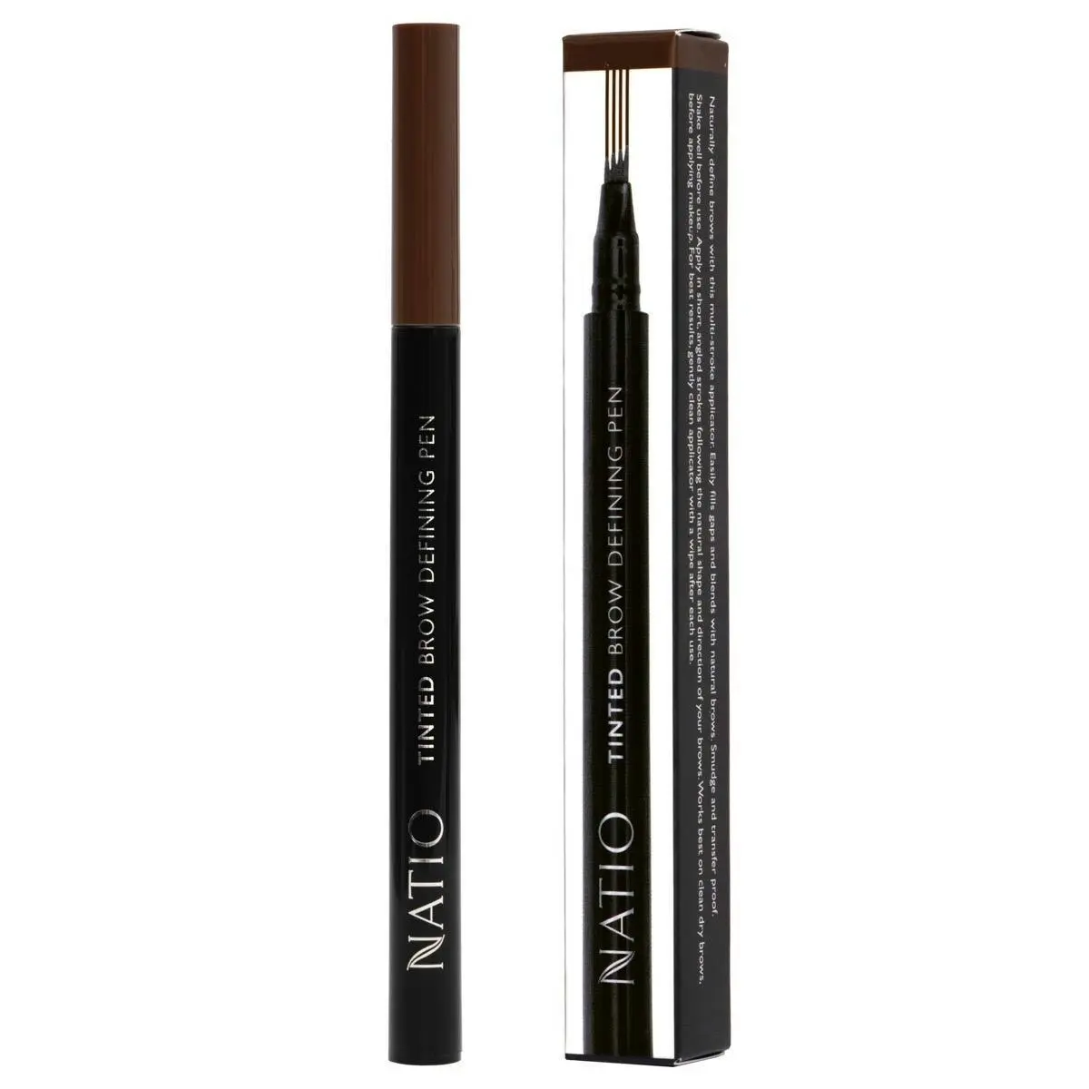 Natio Tinted Brow Defining Pen Dark Brown - Beauty