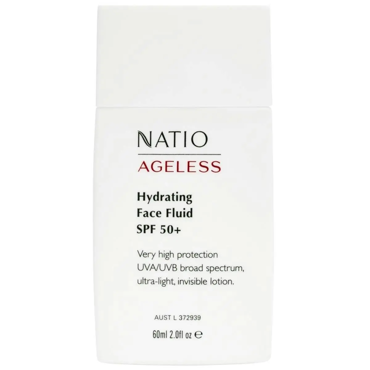 Natio Ageless Hydrating Face Fluid SPF 50+ 60ml - Beauty