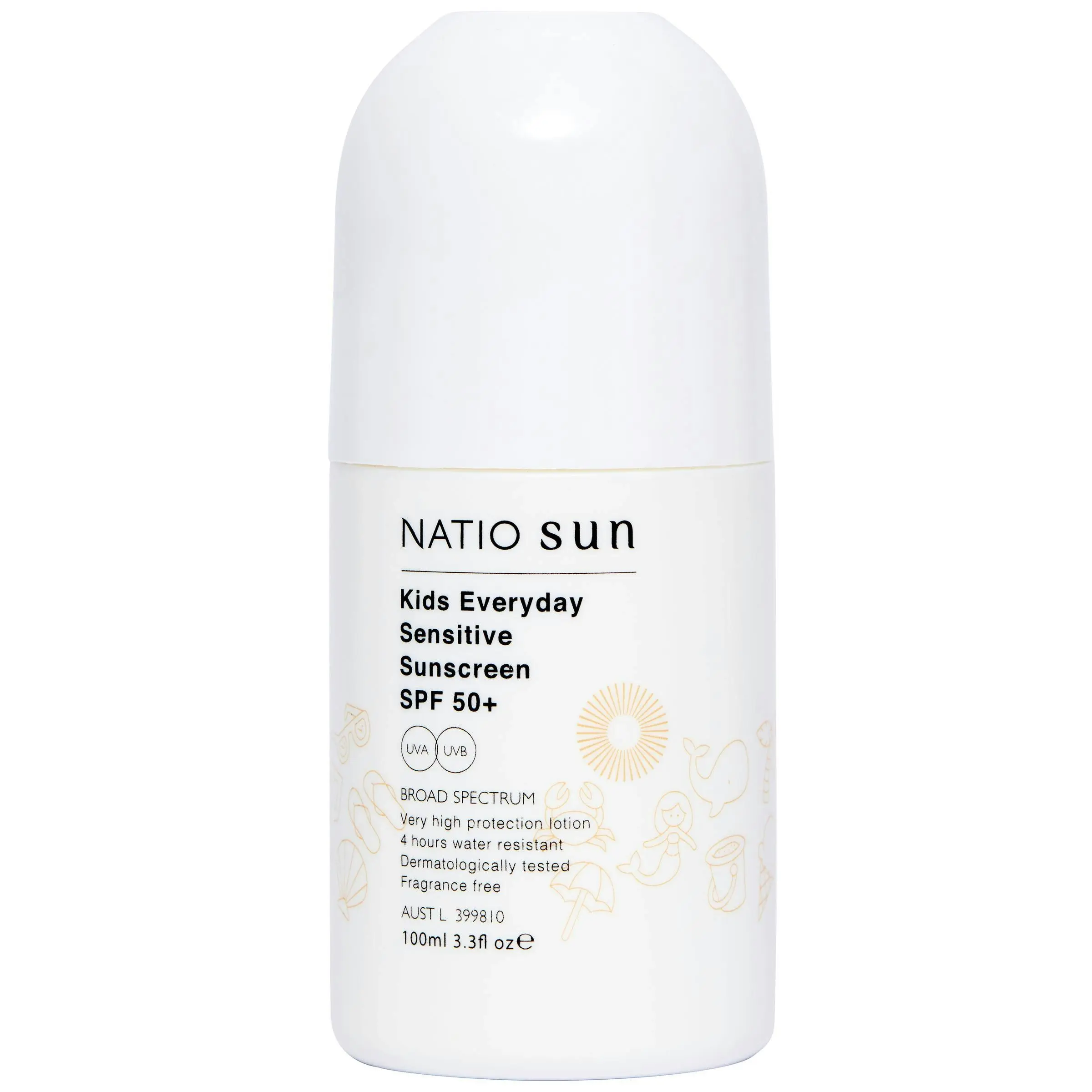 Natio Kids Everyday Sensitive Sunscreen SPF 50+ Roll On 100ml - Beauty