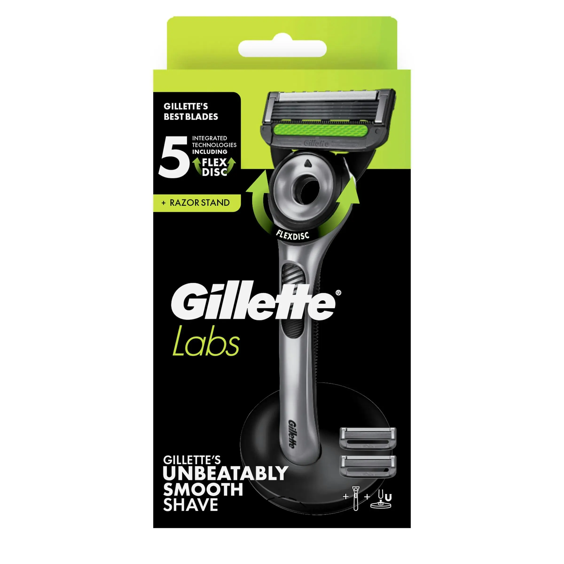 Gillette Labs Exfoliating Razor with Magnetic Stand + 2 Blade Refills - Health