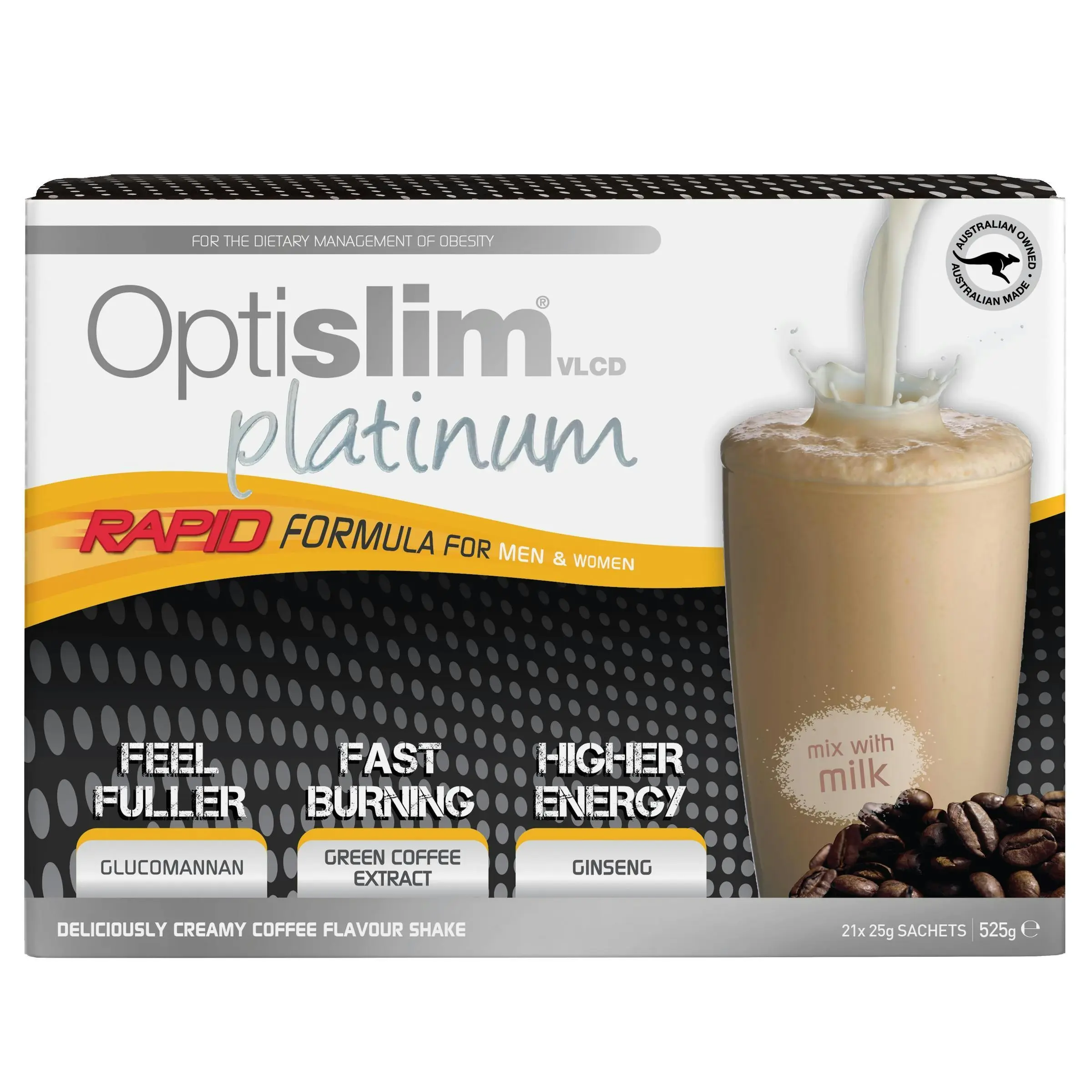 OptiSlim VLCD Platinum Shake Coffee 21 x 25g - Uncategorized
