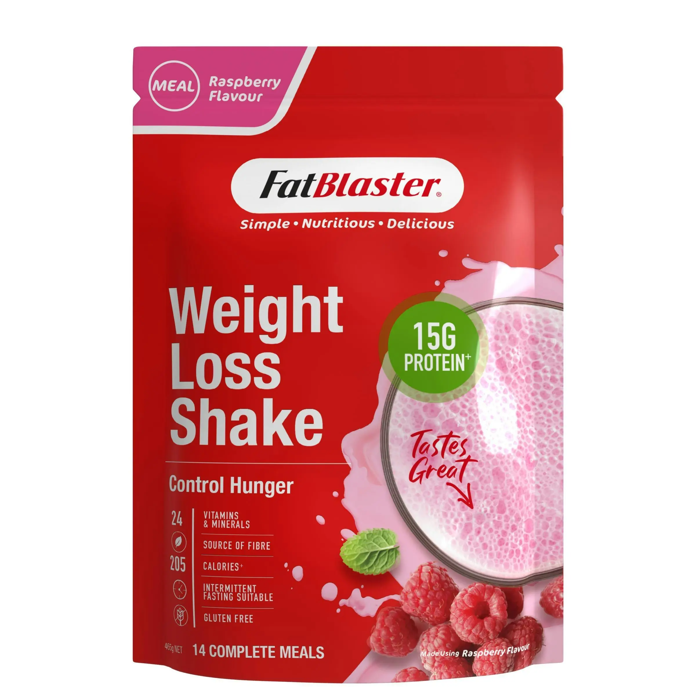 FatBlaster Weight Loss Shake Raspberry 465g - Health