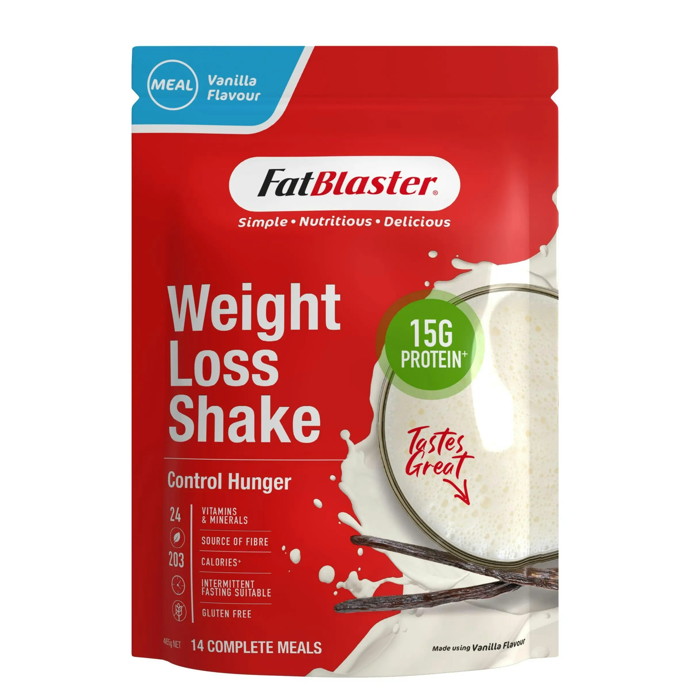 FatBlaster Weight Loss Shake Vanilla 465g - Health