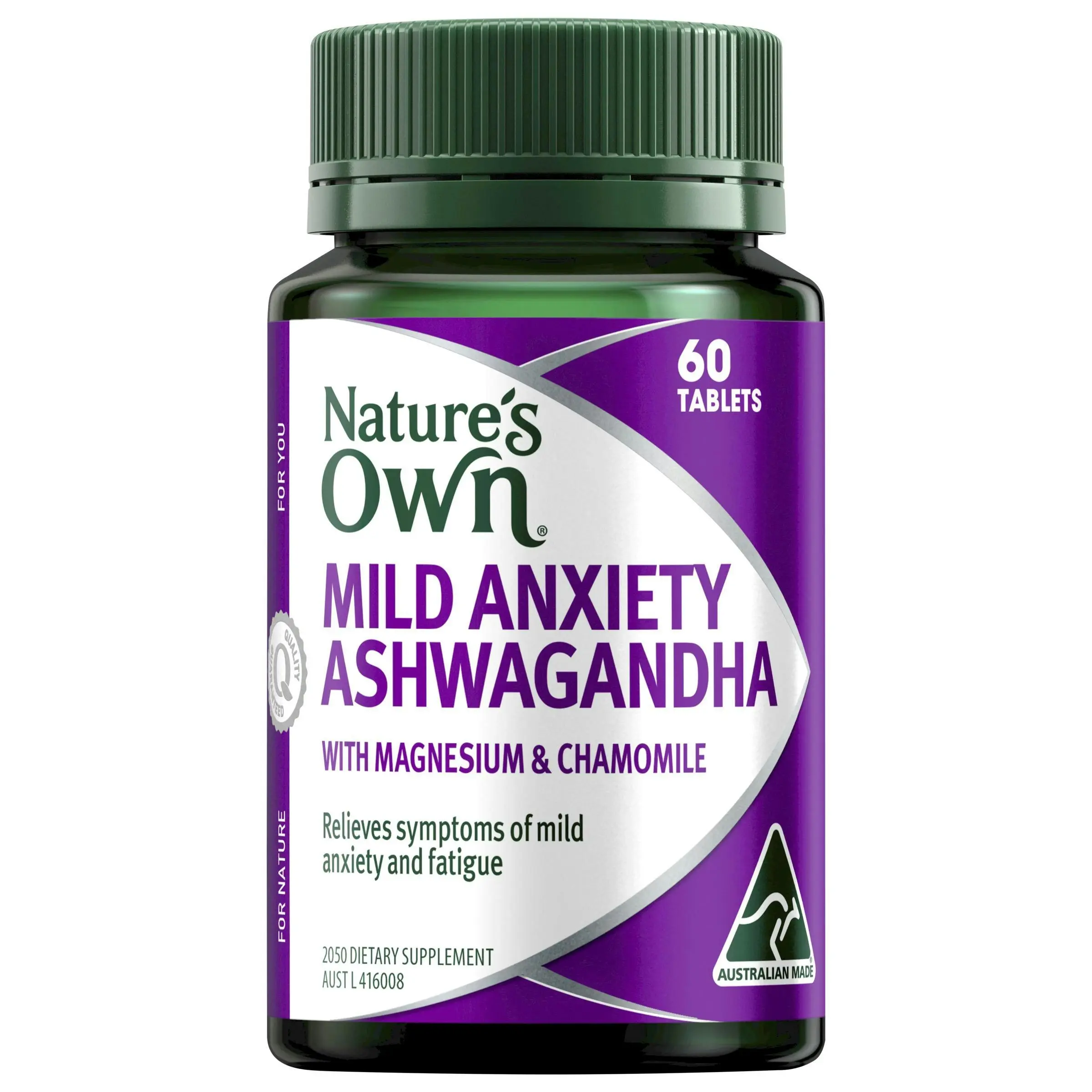 Nature's Own Mild Anxiety Ashwagandha 60 Tablets - Health
