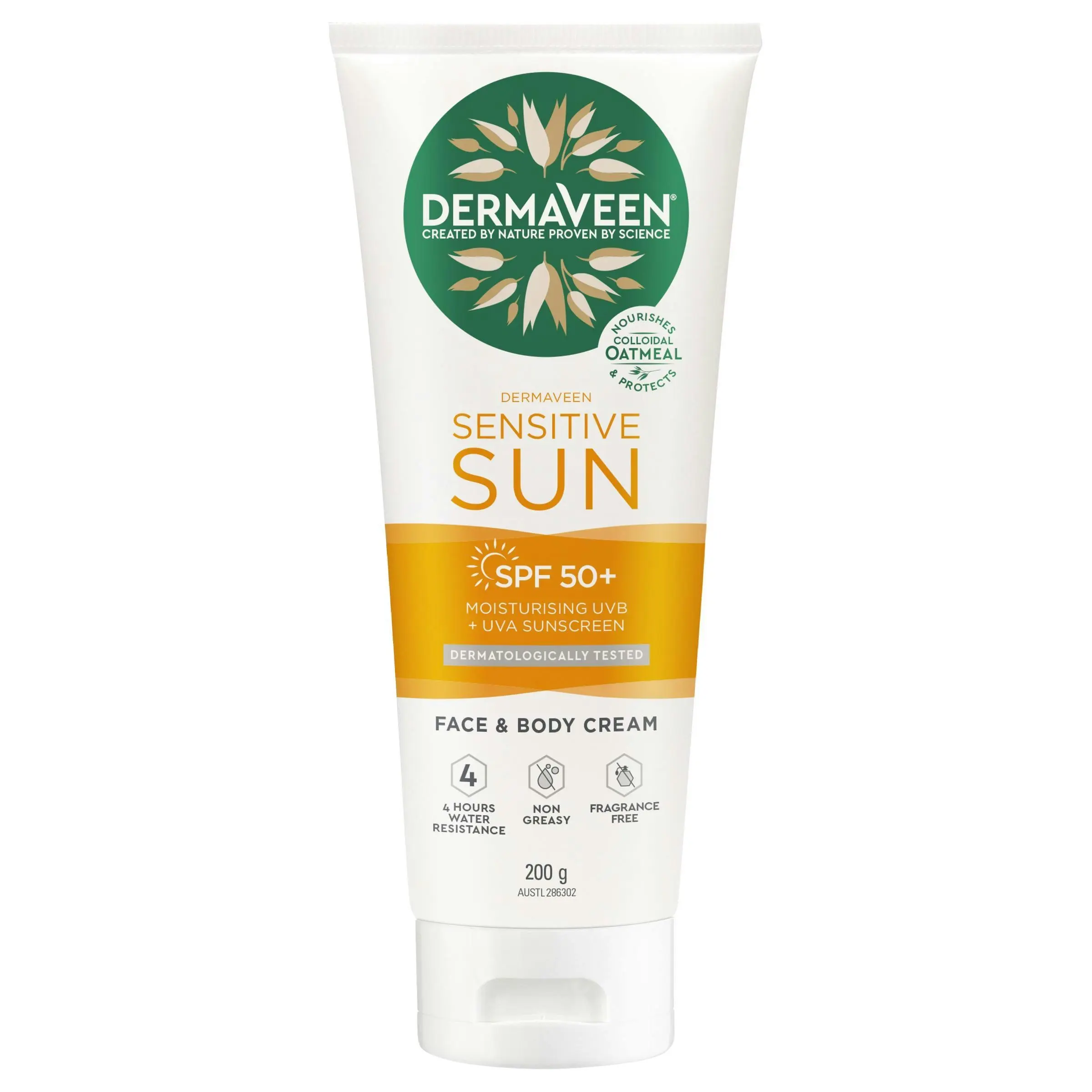 DermaVeen Daily Nourish Body Moisturiser SPF 50+ 200g - Beauty