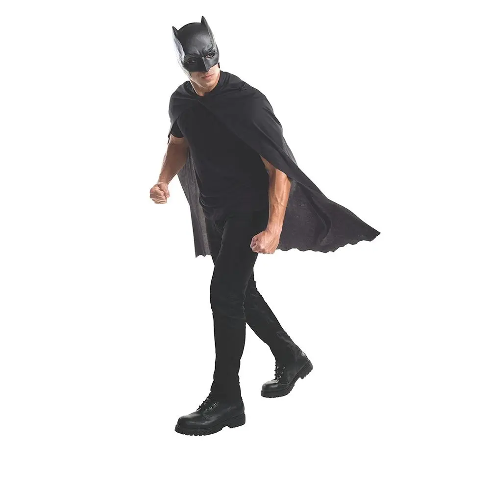 DC Comics Batman Cape And Mask Set Adult Superhero Costume/Halloween Party Black - Fashion