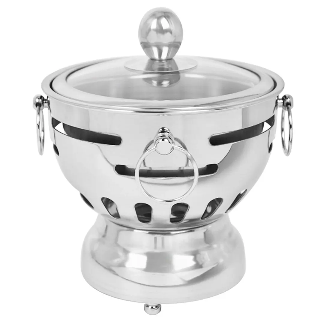SOGA Mini Stainless Steel Asian Buffet Hot Pot Shabu Stove Glass Lid - Home & Garden