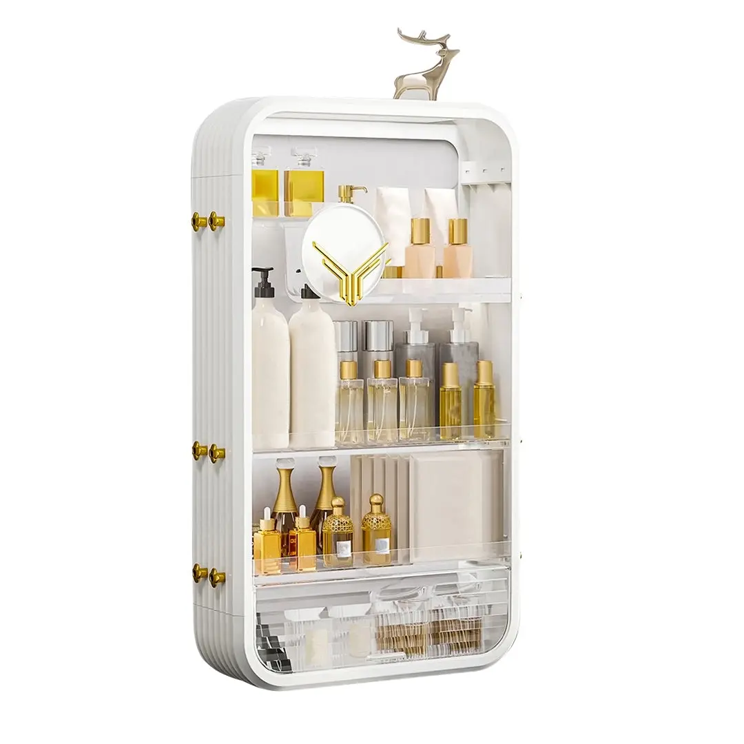 SOGA White Multi Tier Cosmetic Storage Rack Bathroom Vanity Tray Display Stand Organiser - Furniture