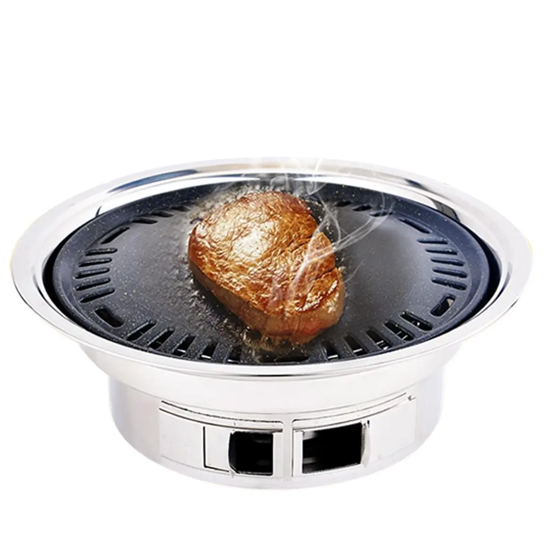 SOGA BBQ Grill Stainless Steel Portable Smokeless Charcoal Grill Home Outdoor Camping - Home & Garden