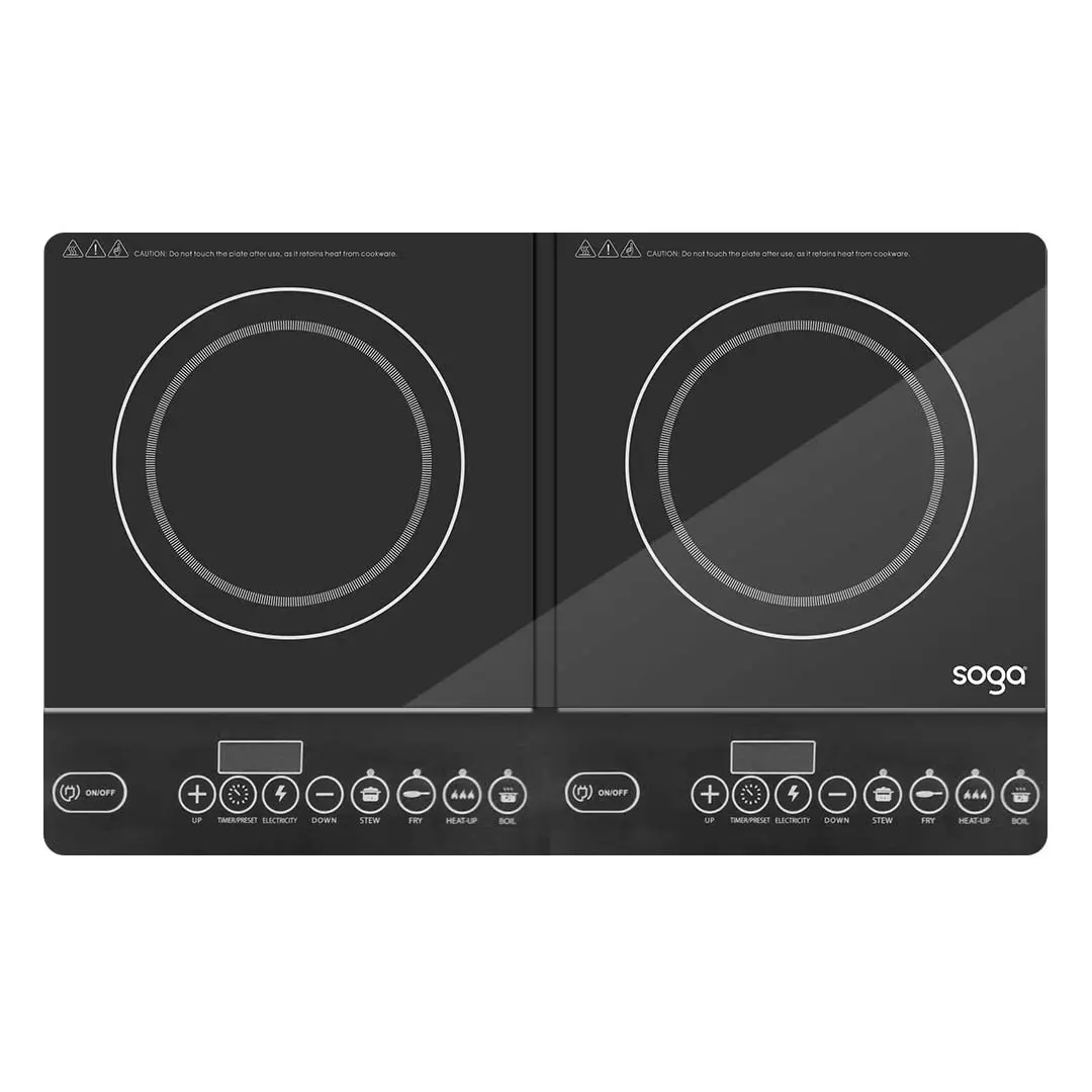 SOGA Cooktop Portable Induction LED Electric Double Duo Hot Plate Burners Cooktop Stove - Home & Garden