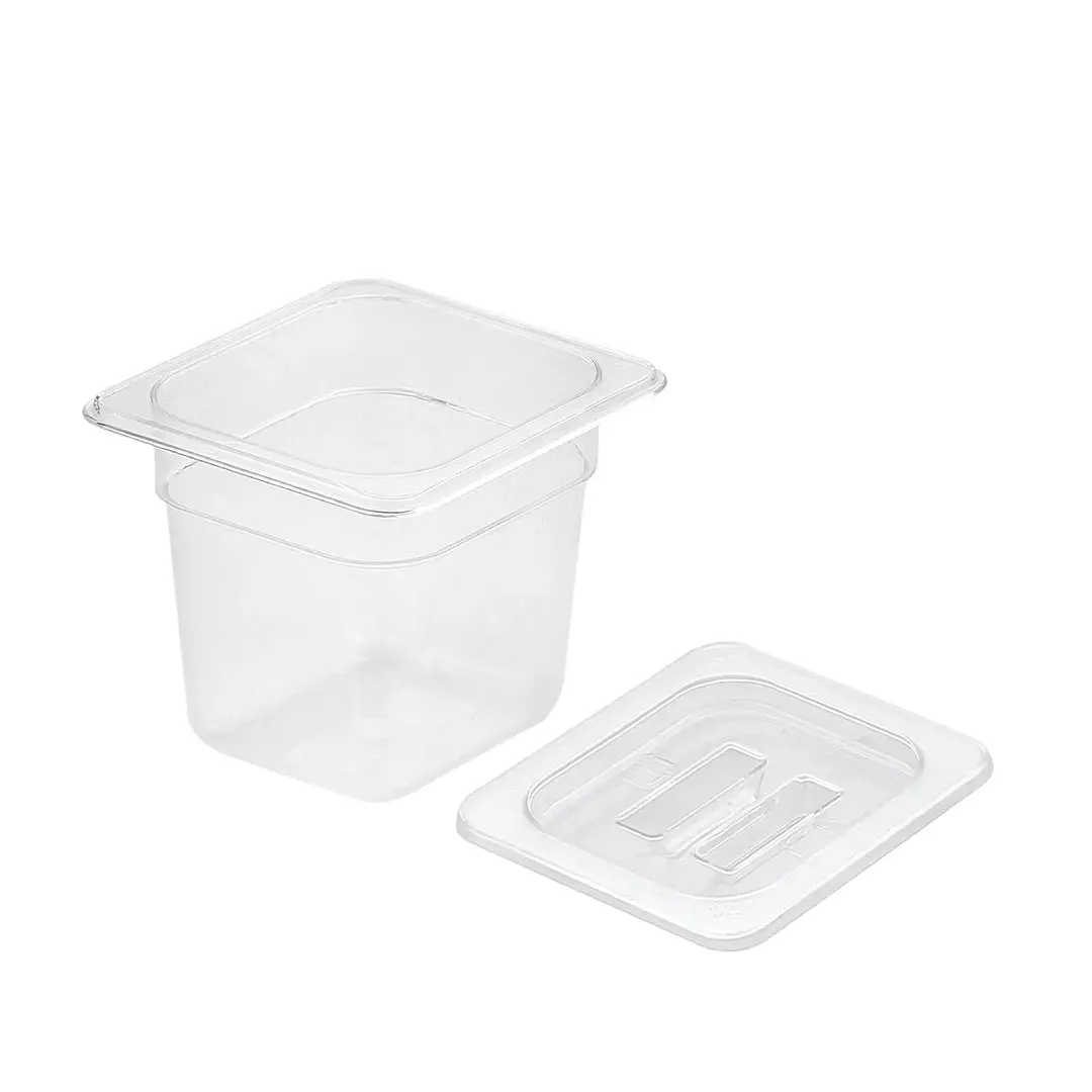 SOGA 150mm Clear Gastronorm GN Pan 1/6 Food Tray Storage with Lid - Home & Garden