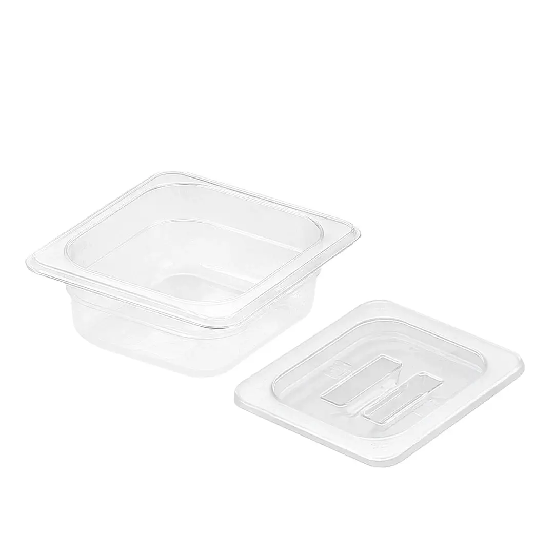 SOGA 65mm Clear Gastronorm GN Pan 1/6 Food Tray Storage with Lid - Home & Garden