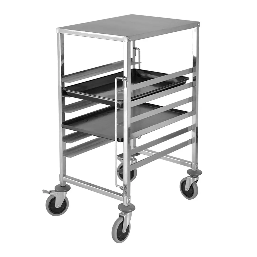 SOGA 7-Tier Gastronorm Bakery Trolley - Stainless Steel with Working Surface, Fits 60x40cm Trays