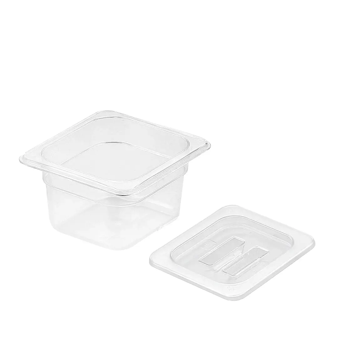SOGA 100mm Clear Gastronorm GN Pan 1/6 Food Tray Storage with Lid - Home & Garden