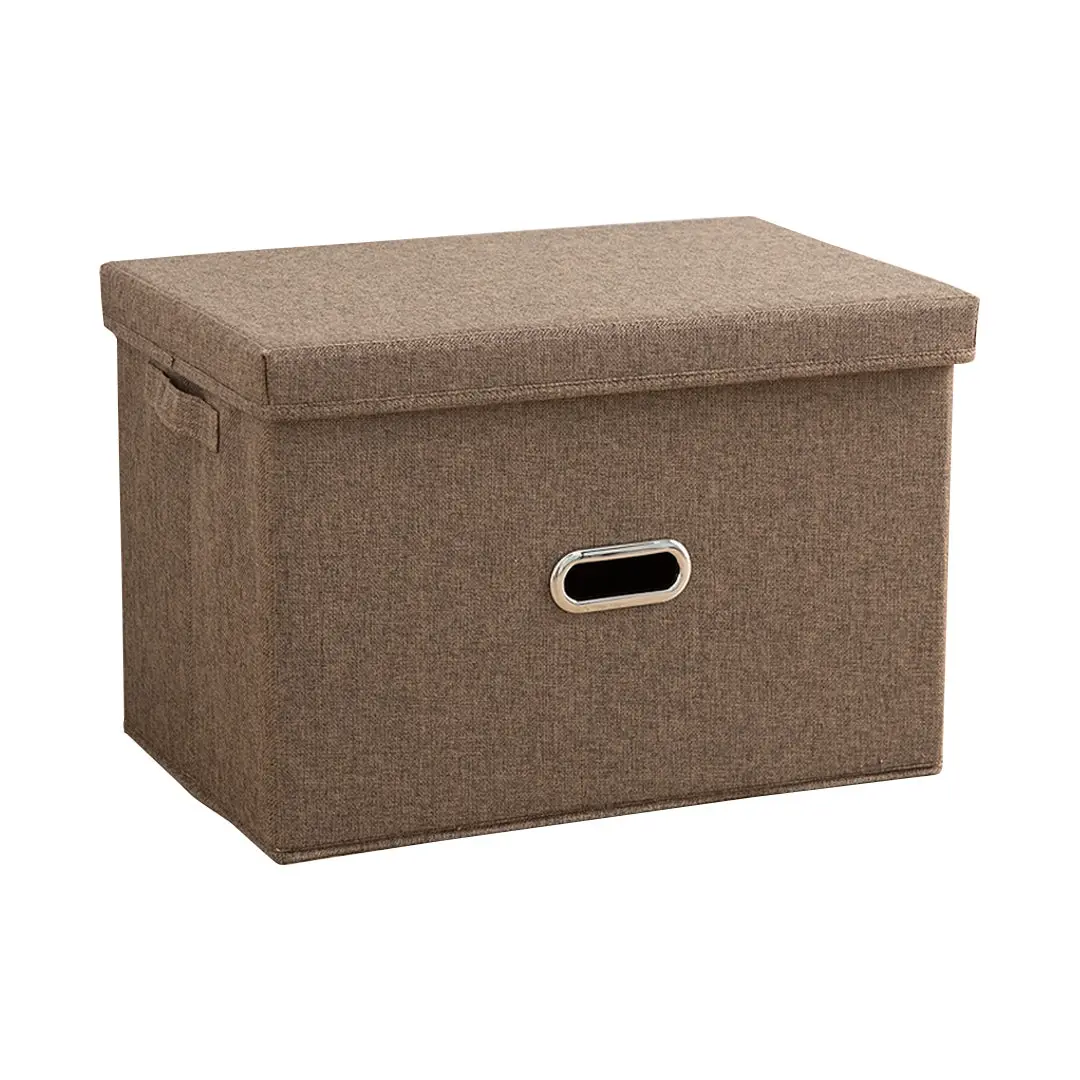 SOGA Coffee Small Foldable Canvas Storage Box Cube Clothes Basket Organiser Home Decorative Box - Home & Garden