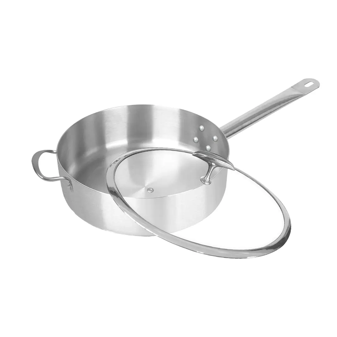 SOGA 28cm Stainless Steel Saucepan Sauce pan with Glass Lid and Helper Handle Triple Ply Base Cookware - Home & Garden