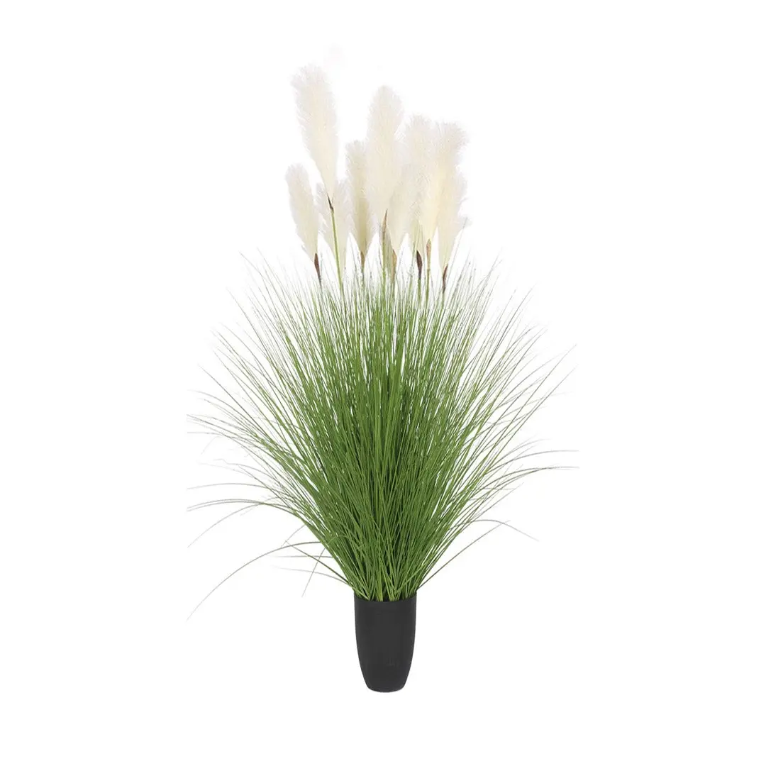SOGA 137cm Potted Tall Silk Fake Pampas Grass, Artificial Plants Reed Greenery Flowers, Home Decor - Home & Garden