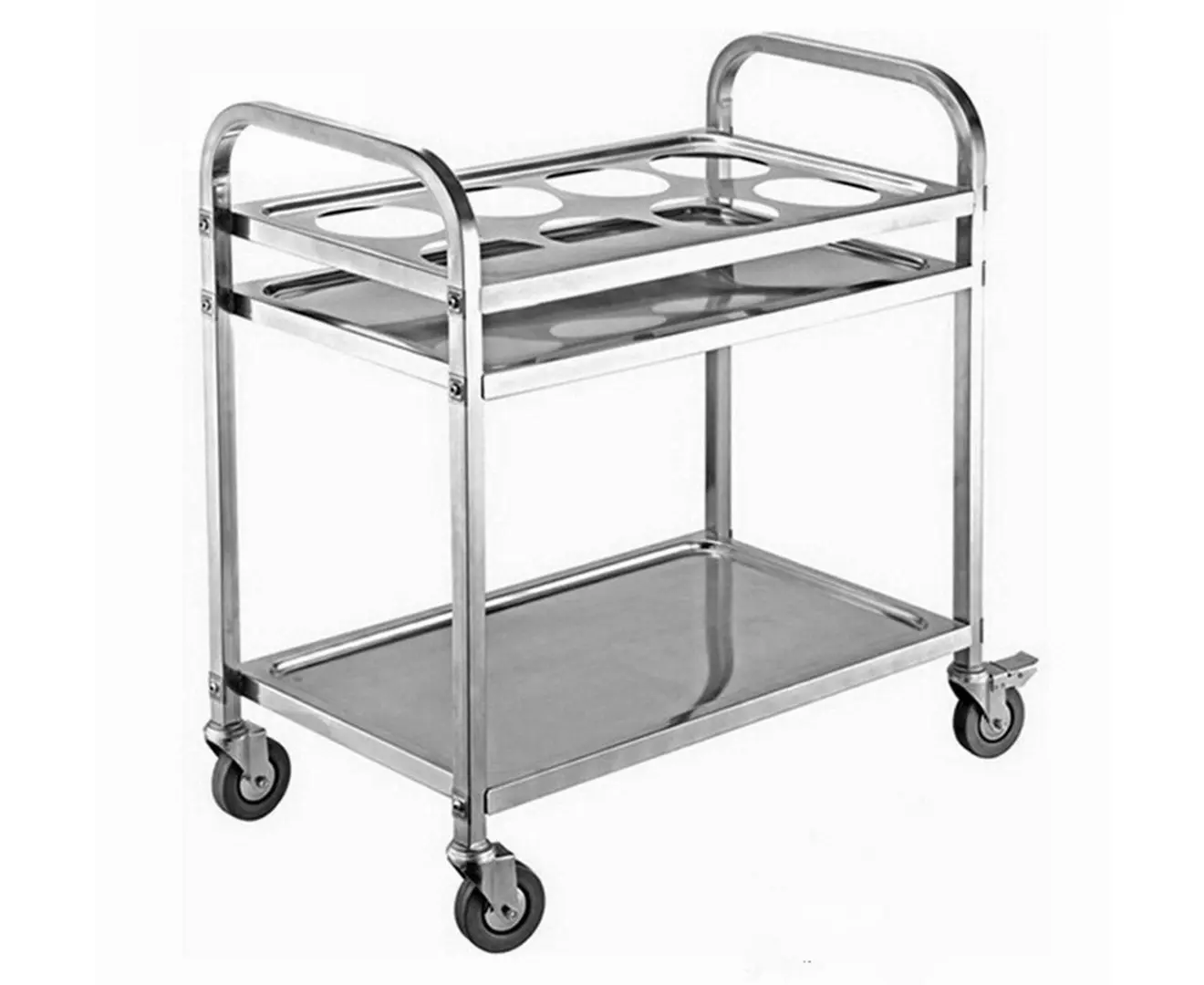 SOGA 2 Tier Stainless Steel 8 Compartment Seasoning Trolley - Furniture