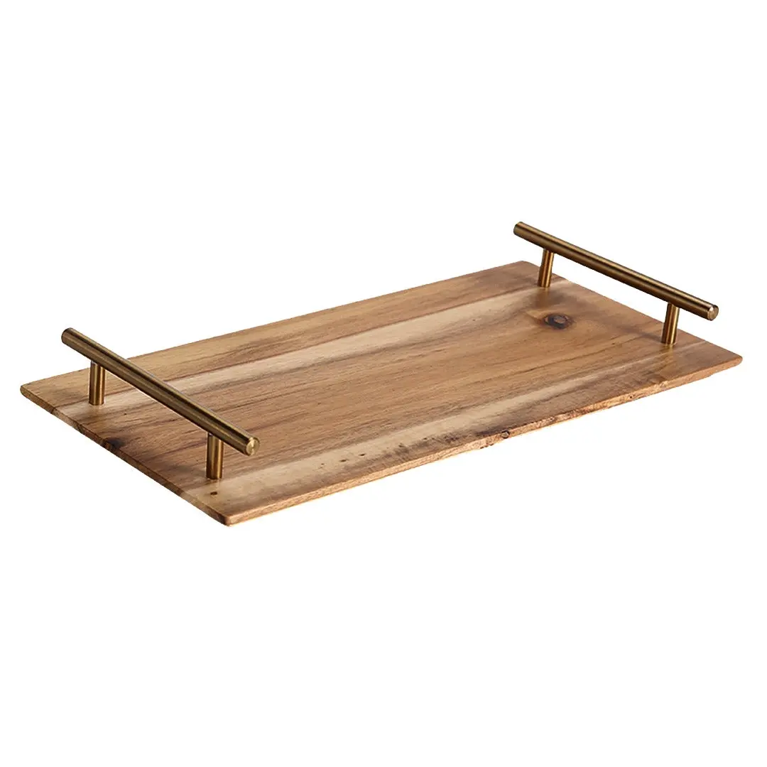SOGA 39cm Brown Rectangle Wooden Acacia Food Serving Tray Charcuterie Board Home Decor - Home & Garden