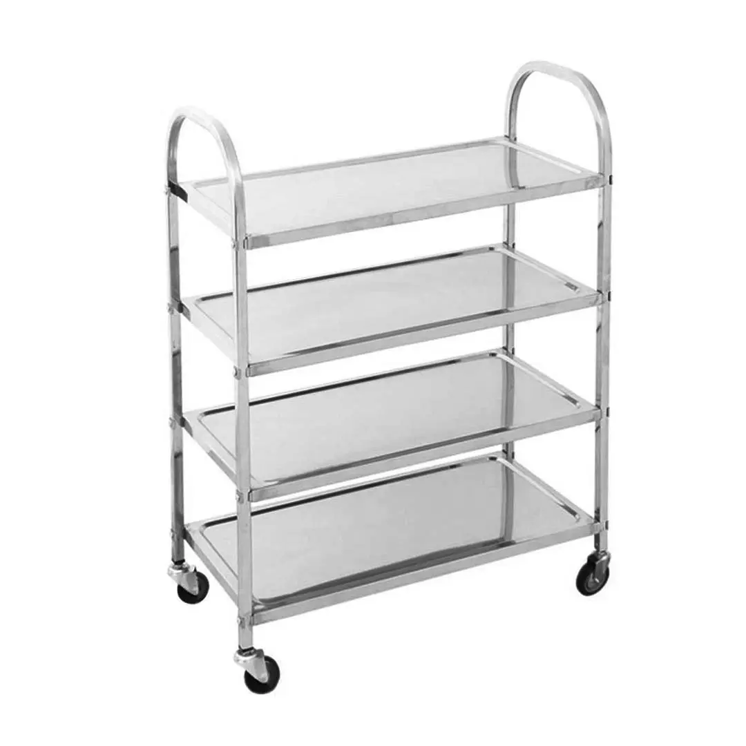 SOGA 4 Tier Stainless Steel Kitchen Dining Food Cart Trolley Utility 950x500x1220 - Furniture