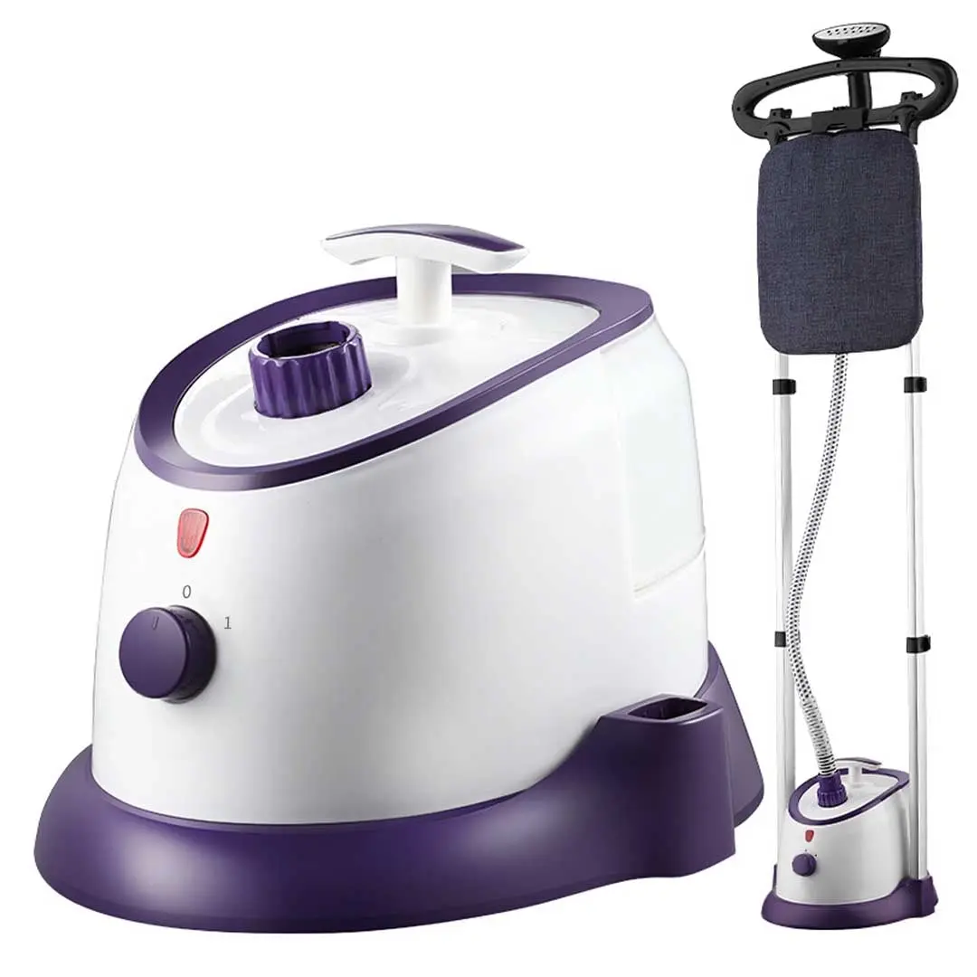 SOGA Garment Steamer Vertical Twin Pole Clothes 1700ml 1800w Steaming Kit Purple - Home & Garden