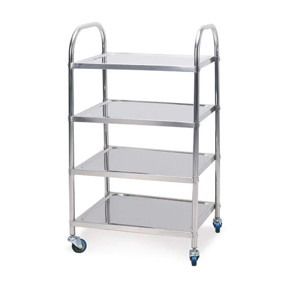 SOGA 4 Tier Stainless Steel Kitchen Dining Food Cart Trolley Utility 860x540x1170 - Furniture