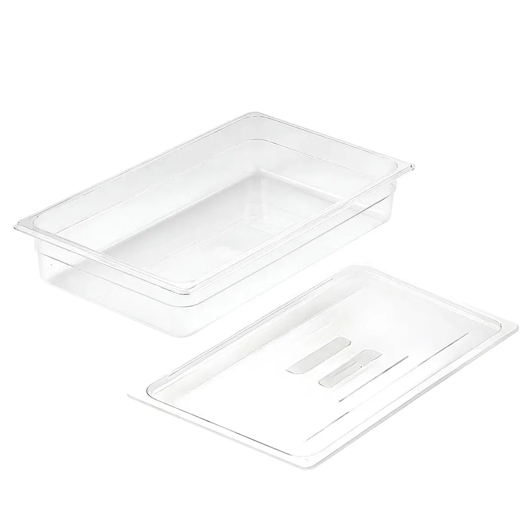 SOGA 100mm Clear Gastronorm GN Pan 1/1 Food Tray Storage with Lid - Home & Garden