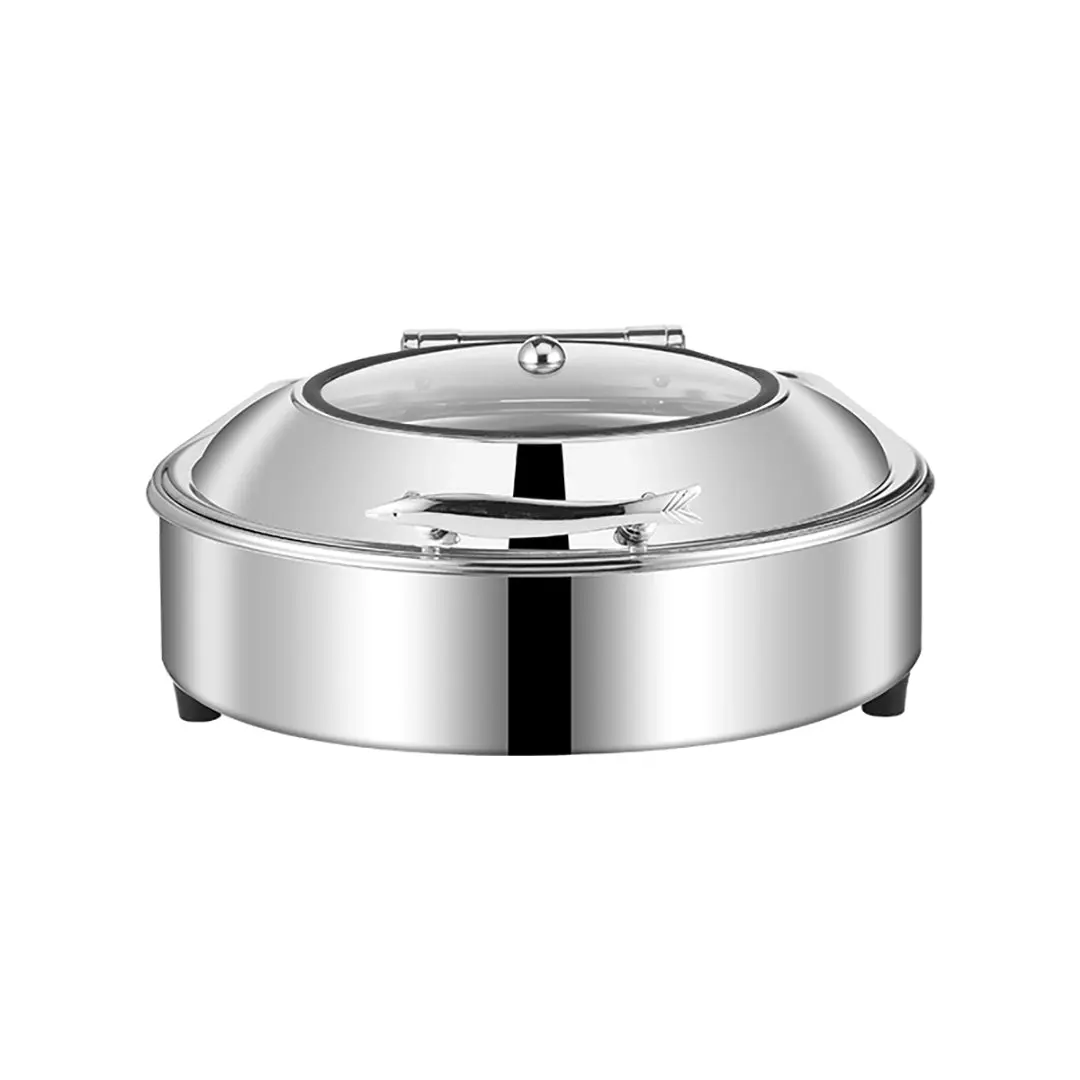 SOGA Stainless Steel Round Chafing Dish Buffet Food Warmer with Lid - Home & Garden