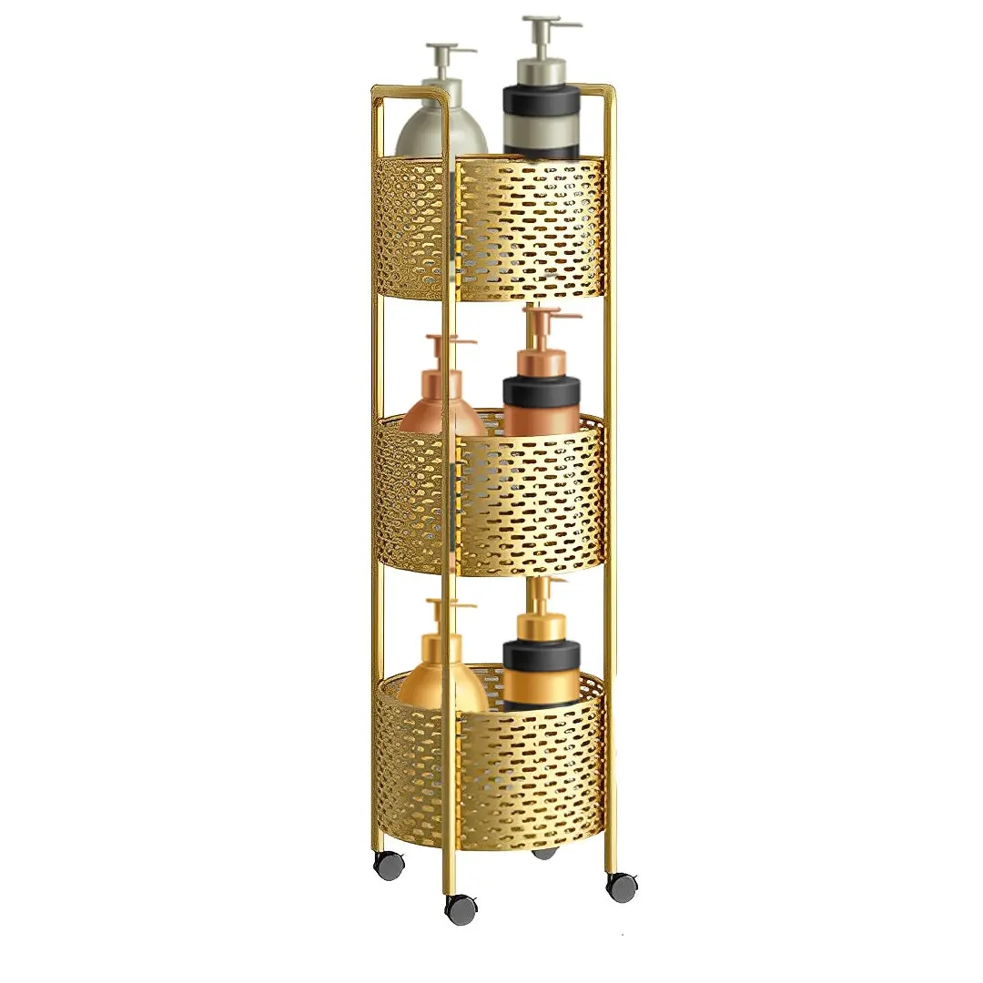SOGA 3 Tier Bathroom Shelf Multifunctional Storage Display Rack Organiser with wheels - Furniture