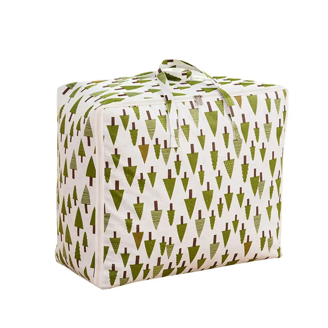 SOGA Green Pine Tree Medium Storage Luggage Bag Double Zipper Foldable Travel Organiser Essentials - Home & Garden