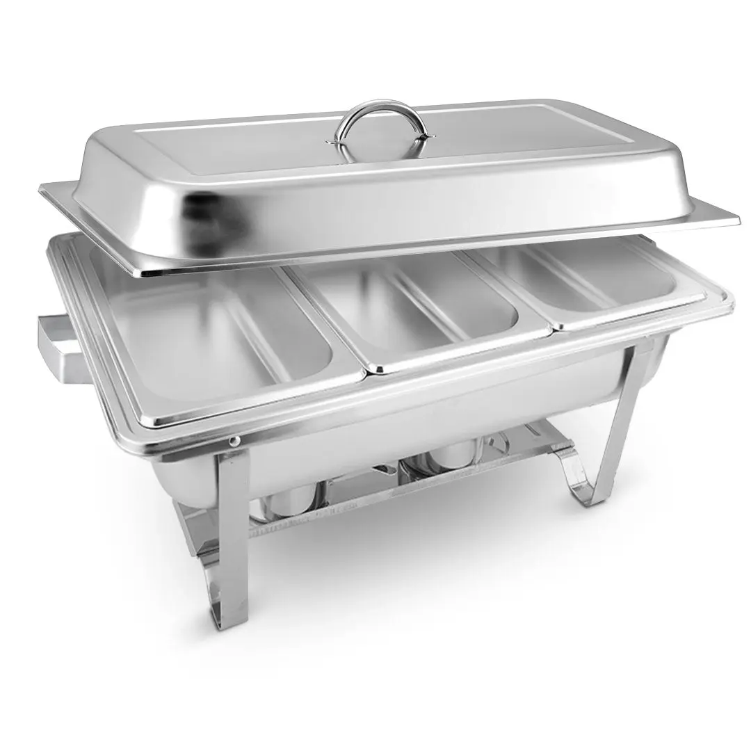 SOGA 3L Triple Tray Stainless Steel Chafing Food Warmer Catering Dish - Home & Garden
