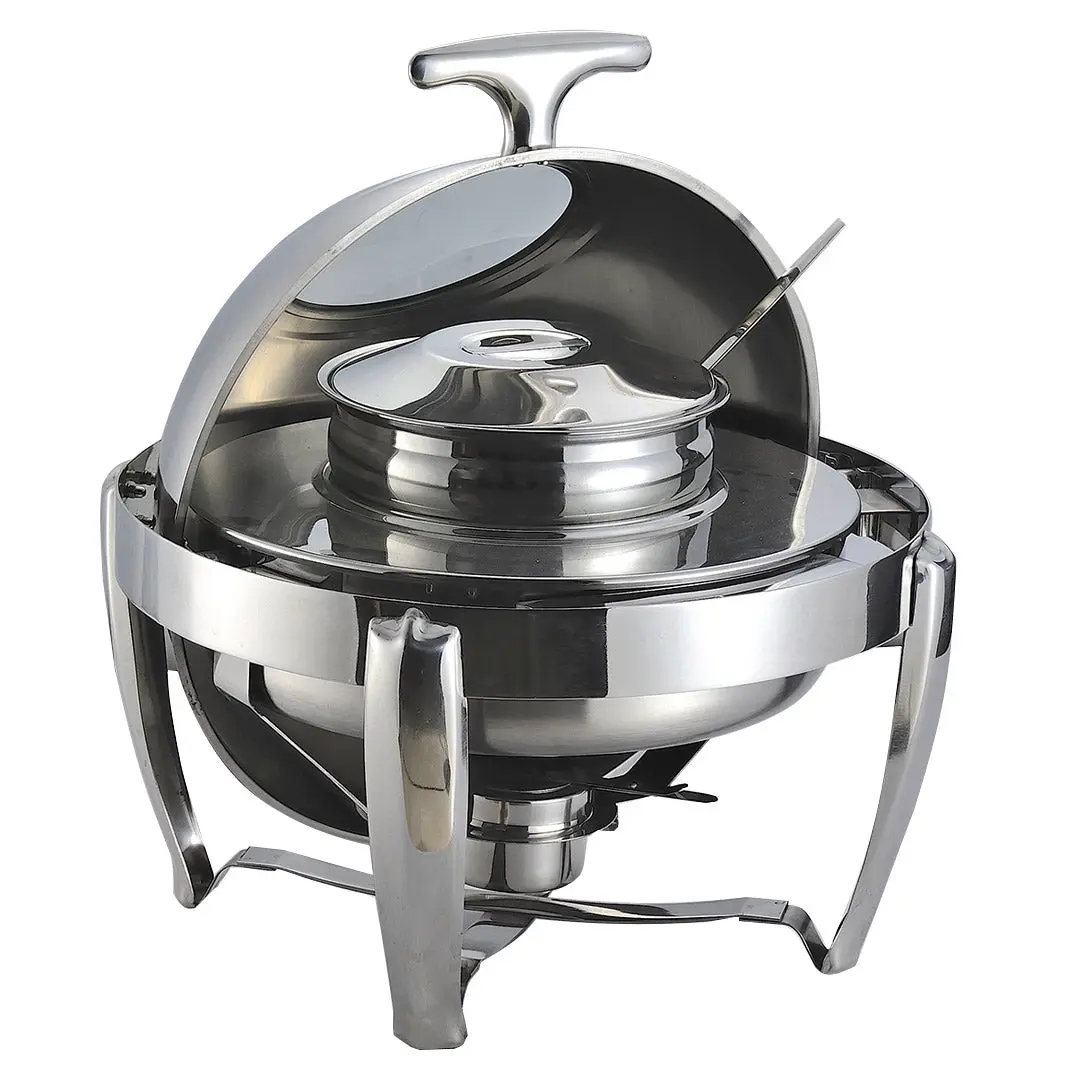 SOGA Stainless Steel Round Soup Tureen Roll Top Buffet Chafing Dish 6.5L - Home & Garden
