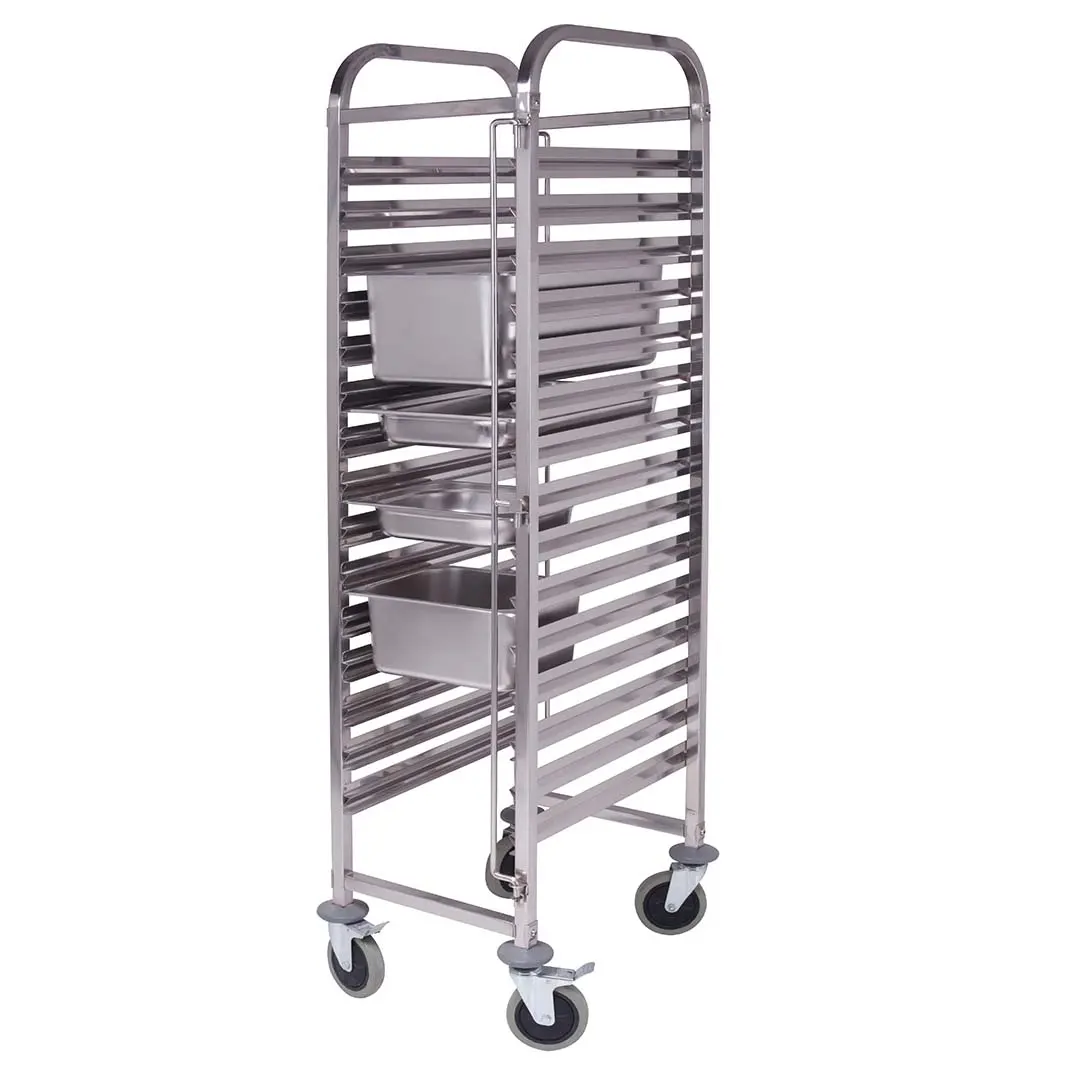 SOGA 15 Tier Stainless Steel Gastronorm Bakery Trolley GN 1/1 - Home & Garden