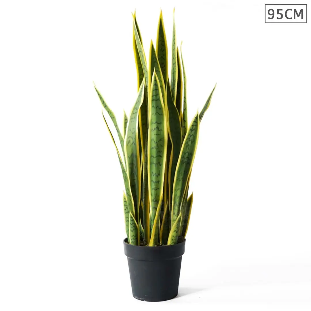 SOGA 95cm Artificial Indoor Yellow Edge Tiger Piran Fake Decoration Tree Flower Pot Plant - Home & Garden