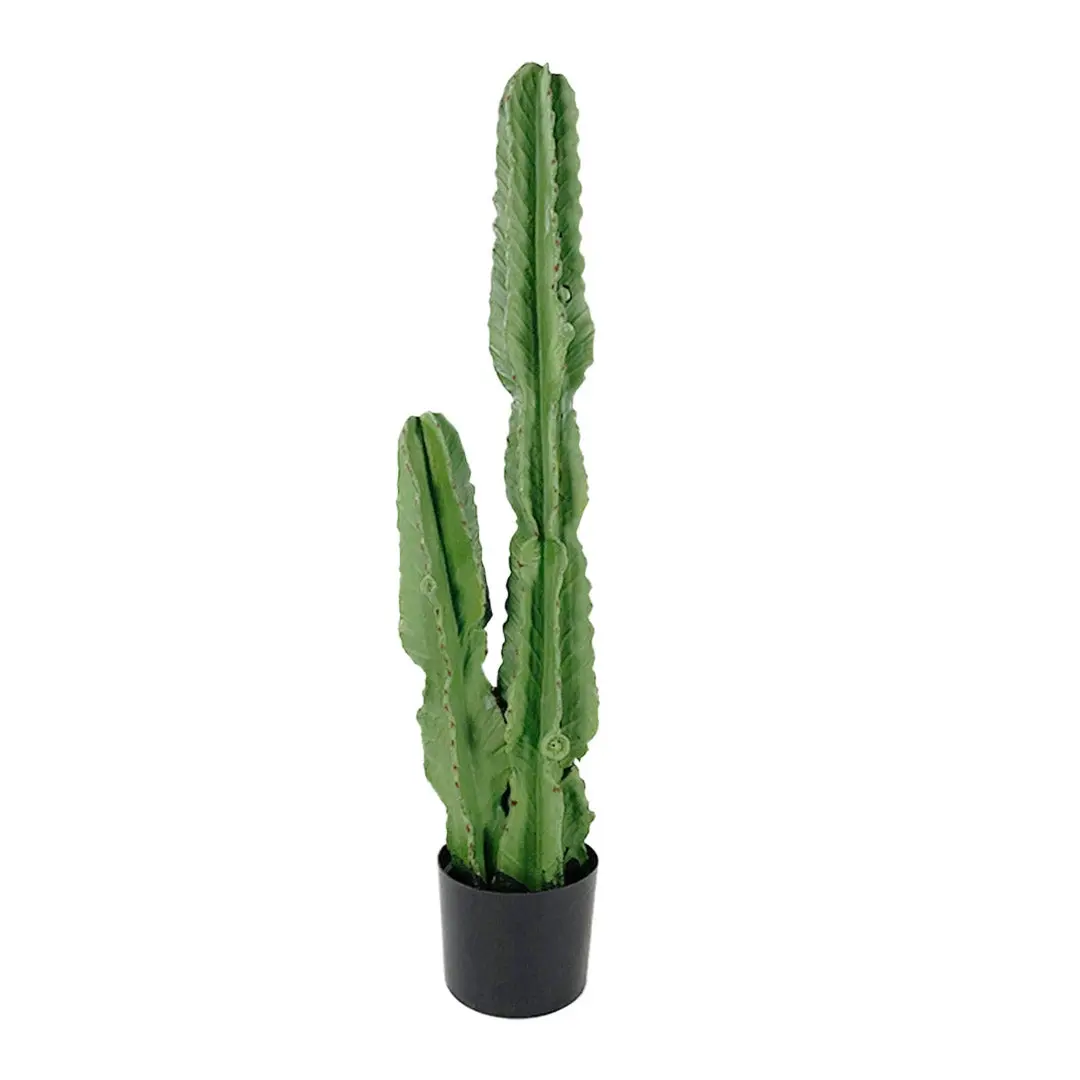 SOGA 95cm Green Artificial Indoor Cactus Tree Fake Plant Simulation Decorative 2 Heads - Home & Garden